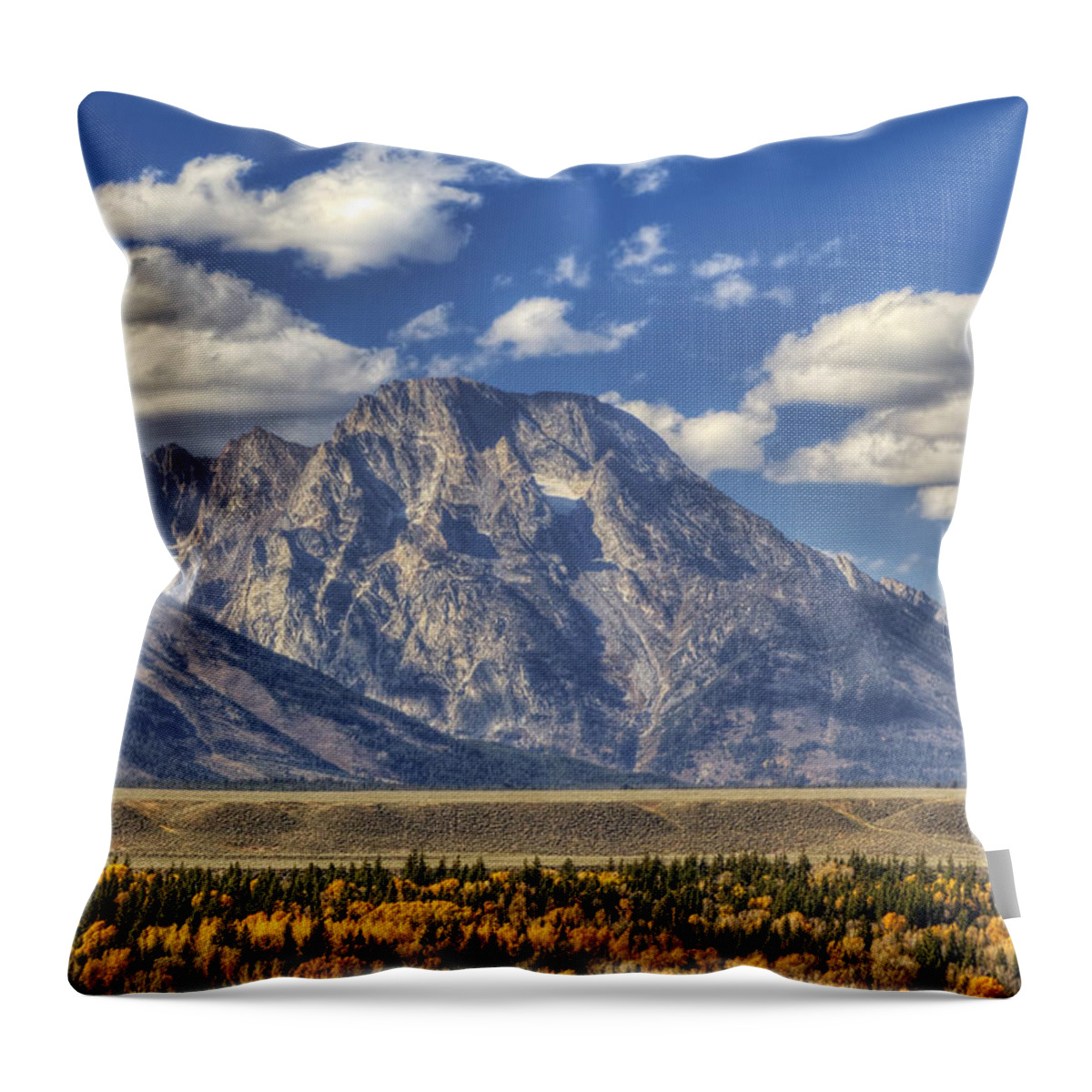 Autumn Throw Pillow featuring the photograph Teton Glory by Mark Kiver