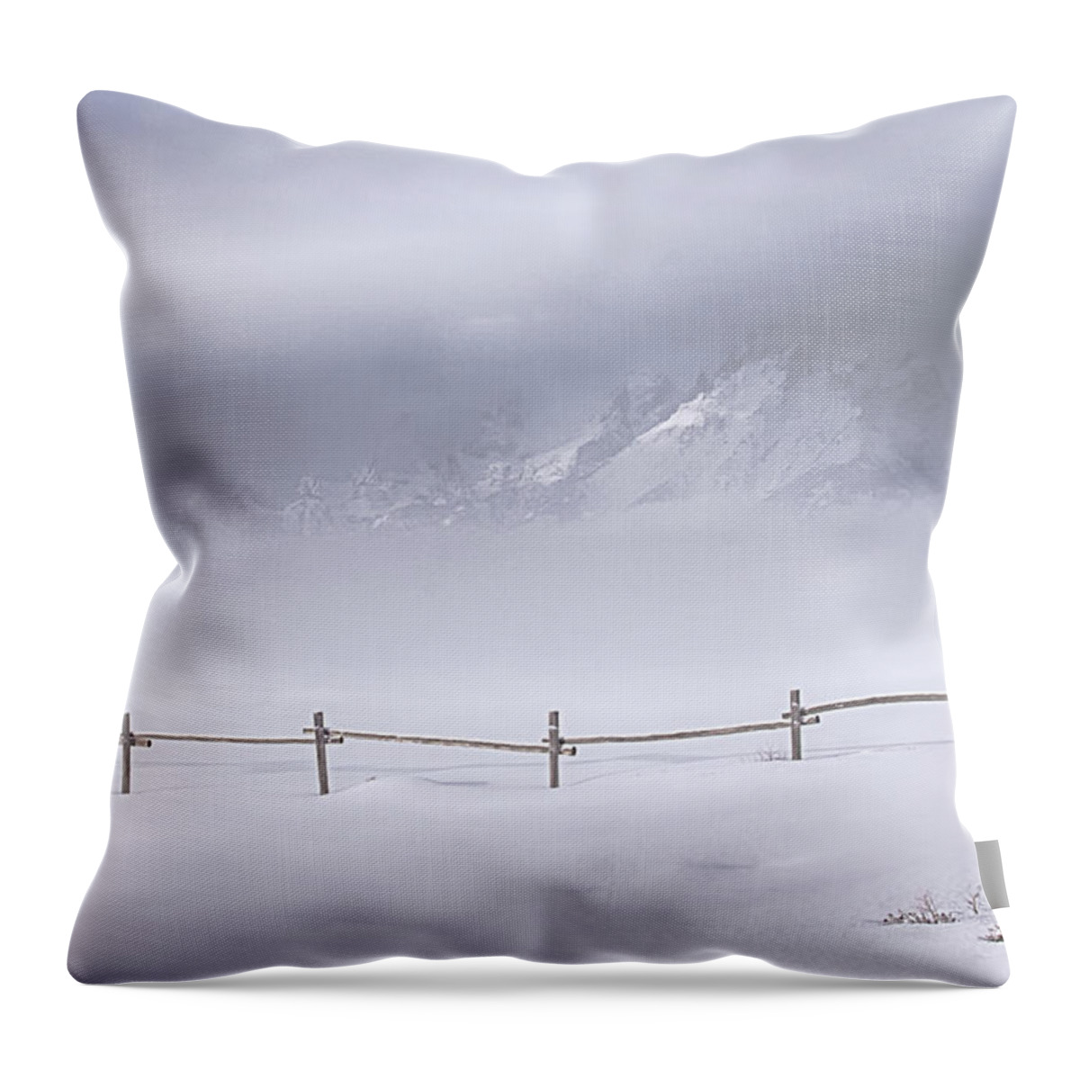 Grand Teton National Park Throw Pillow featuring the photograph Teton Morning by Priscilla Burgers