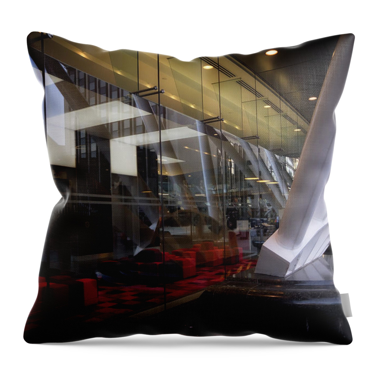 Facade Throw Pillow featuring the photograph Thames Link Station by Shirley Mitchell
