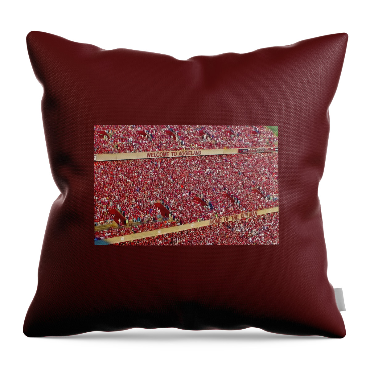 Texas A&m University Throw Pillow featuring the photograph The 12th Man by Gary Holmes