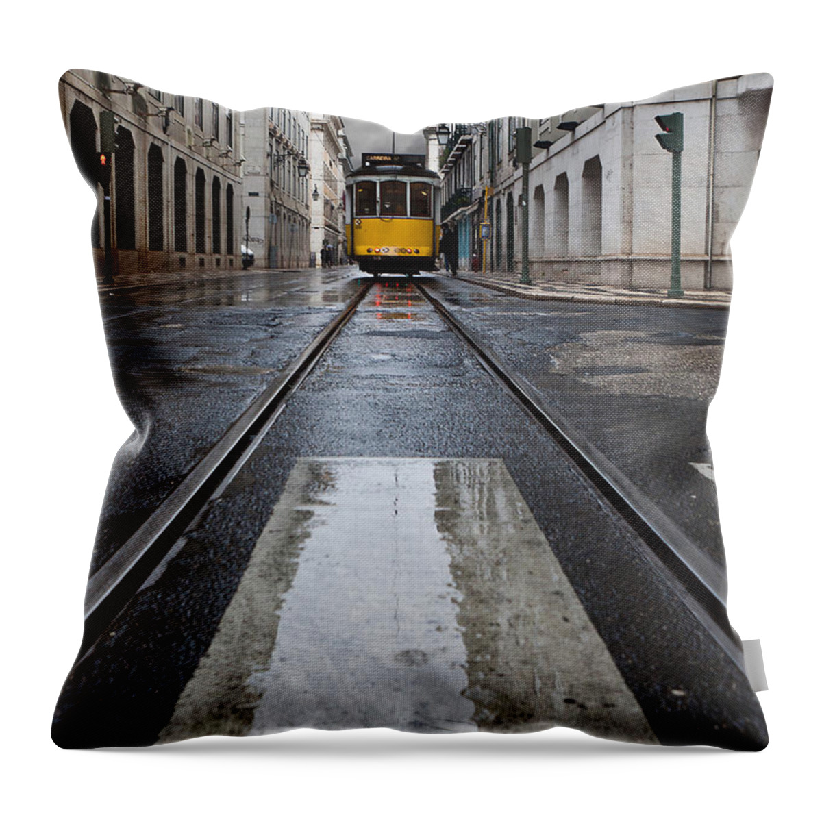 Lisbon Throw Pillow featuring the photograph The 28 by Jorge Maia