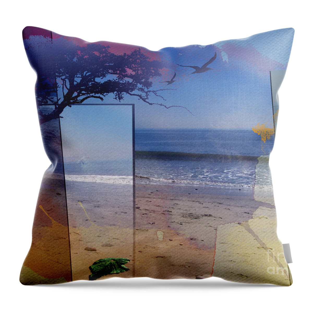 Abstract Throw Pillow featuring the digital art The Abstract Beach by Peter Awax
