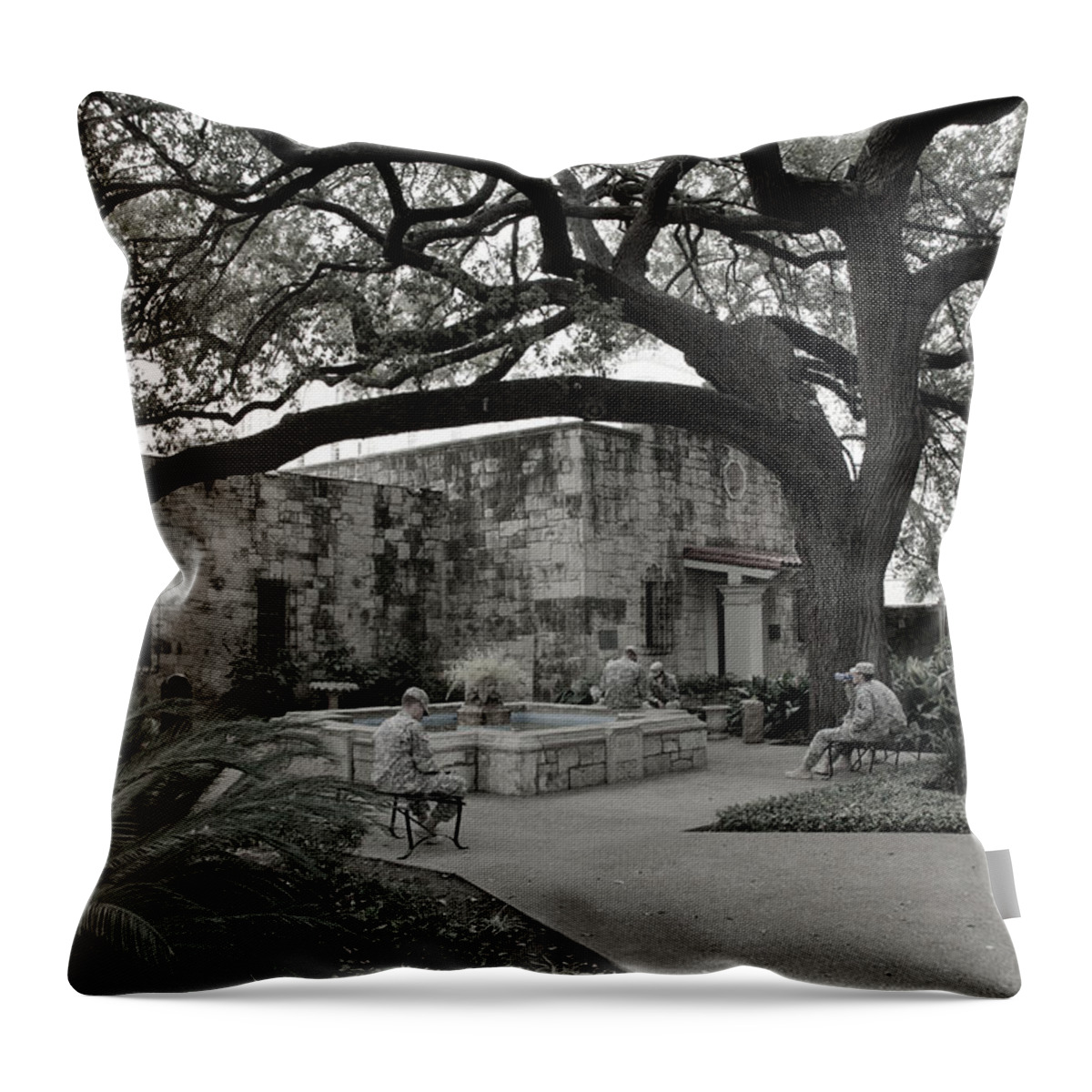 Soldiers Throw Pillow featuring the photograph The Alamo by Kathy Paynter
