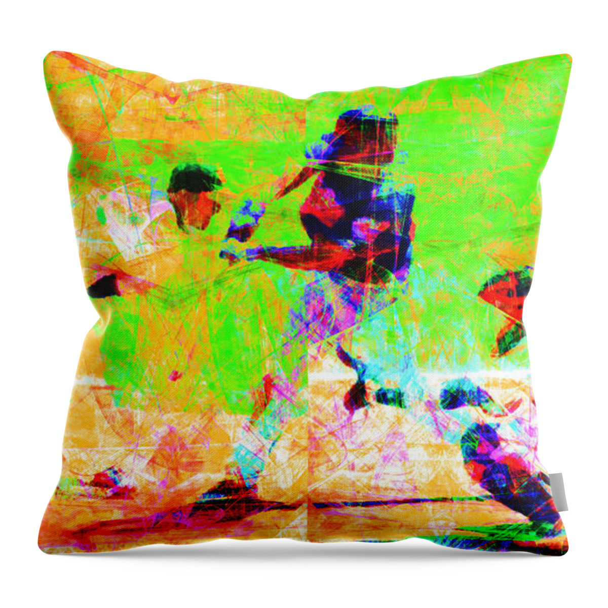 Baseball Throw Pillow featuring the photograph The All American Pastime 20140501 Long by Wingsdomain Art and Photography