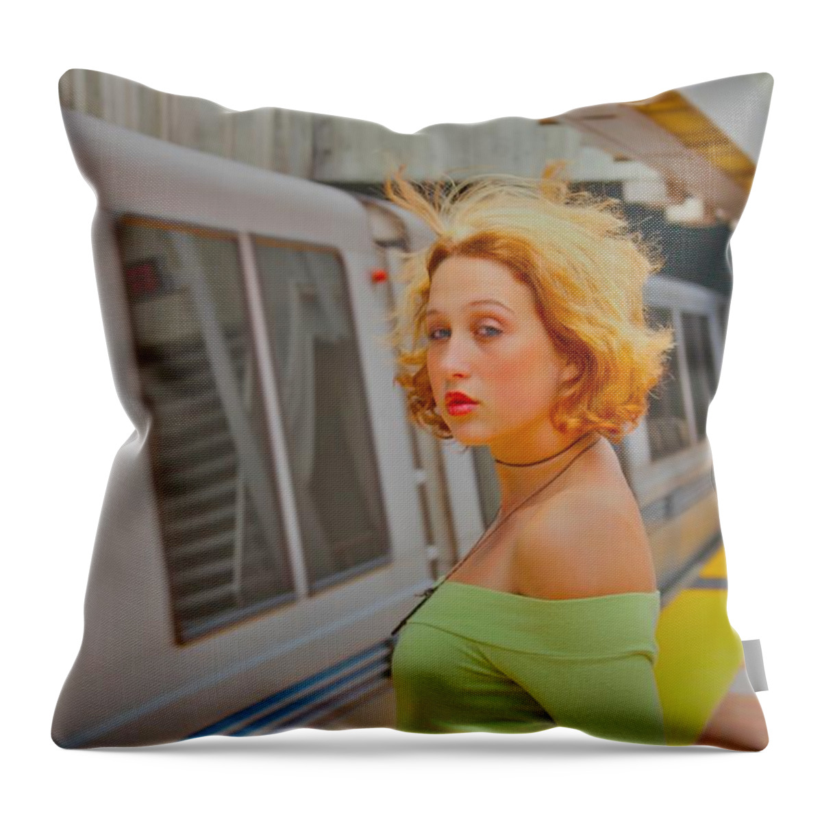Woman Throw Pillow featuring the photograph The Arrangement by Nick David