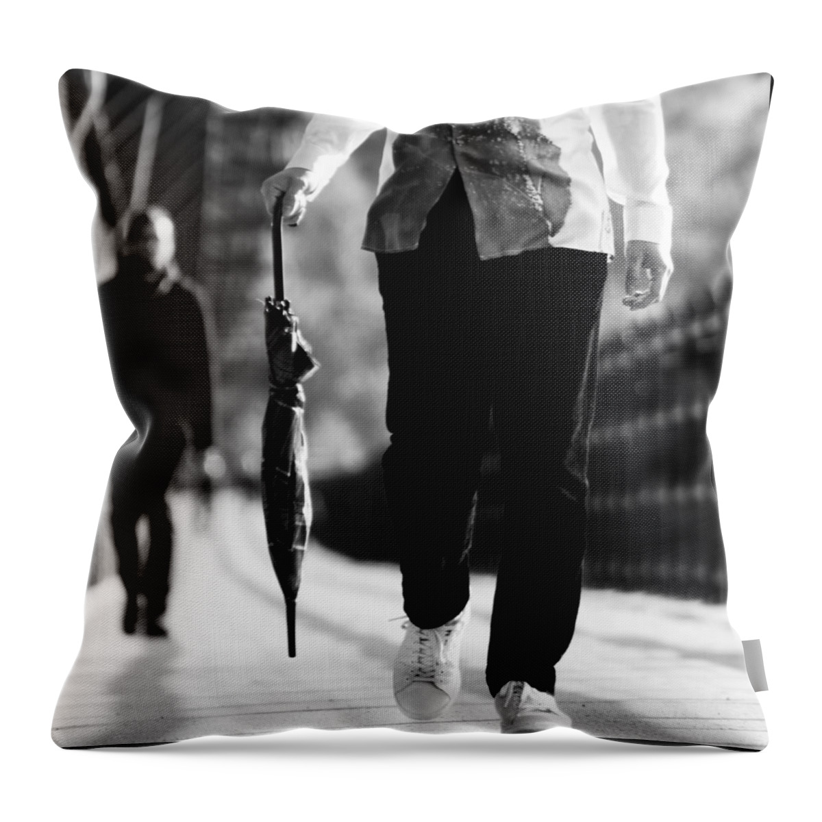 Street Photography Throw Pillow featuring the photograph The Attached Rain by J C