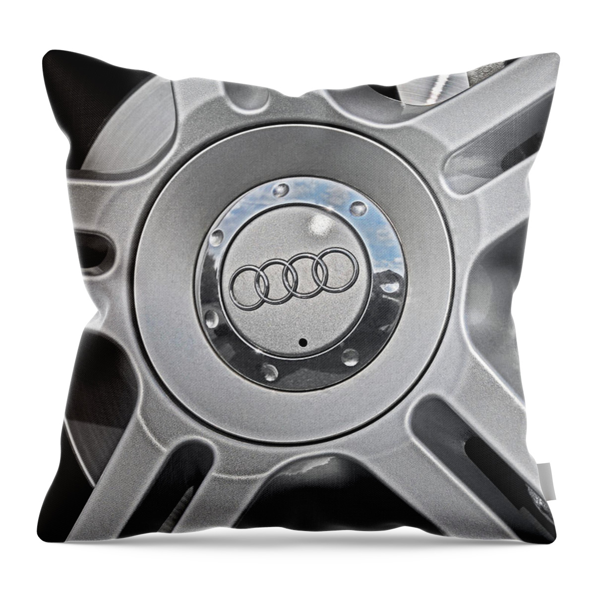 Wheel Throw Pillow featuring the photograph The Audi wheel by Dragan Kudjerski