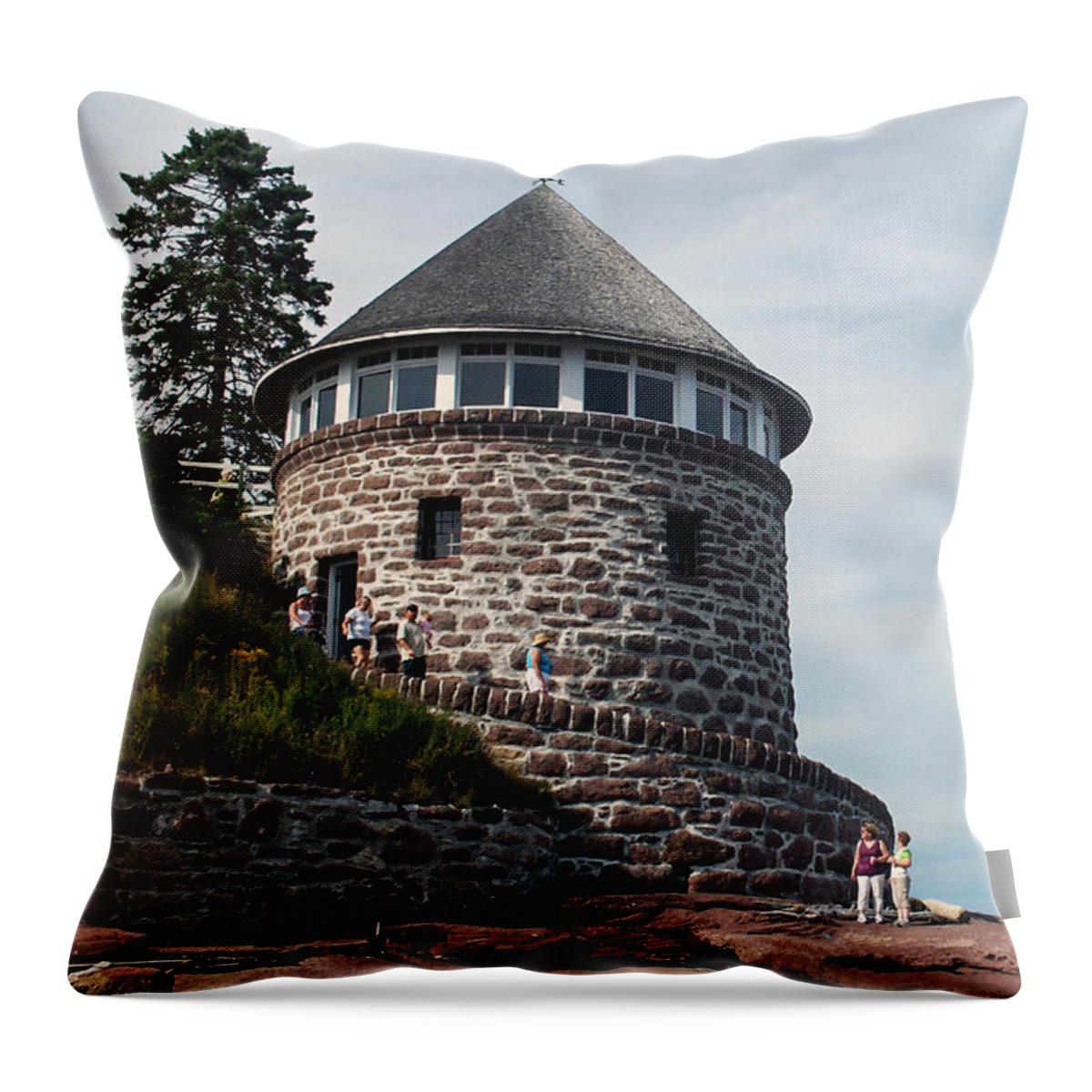 Sir William Van Horne Throw Pillow featuring the photograph The Bath House on Ministers Island NB by Art MacKay