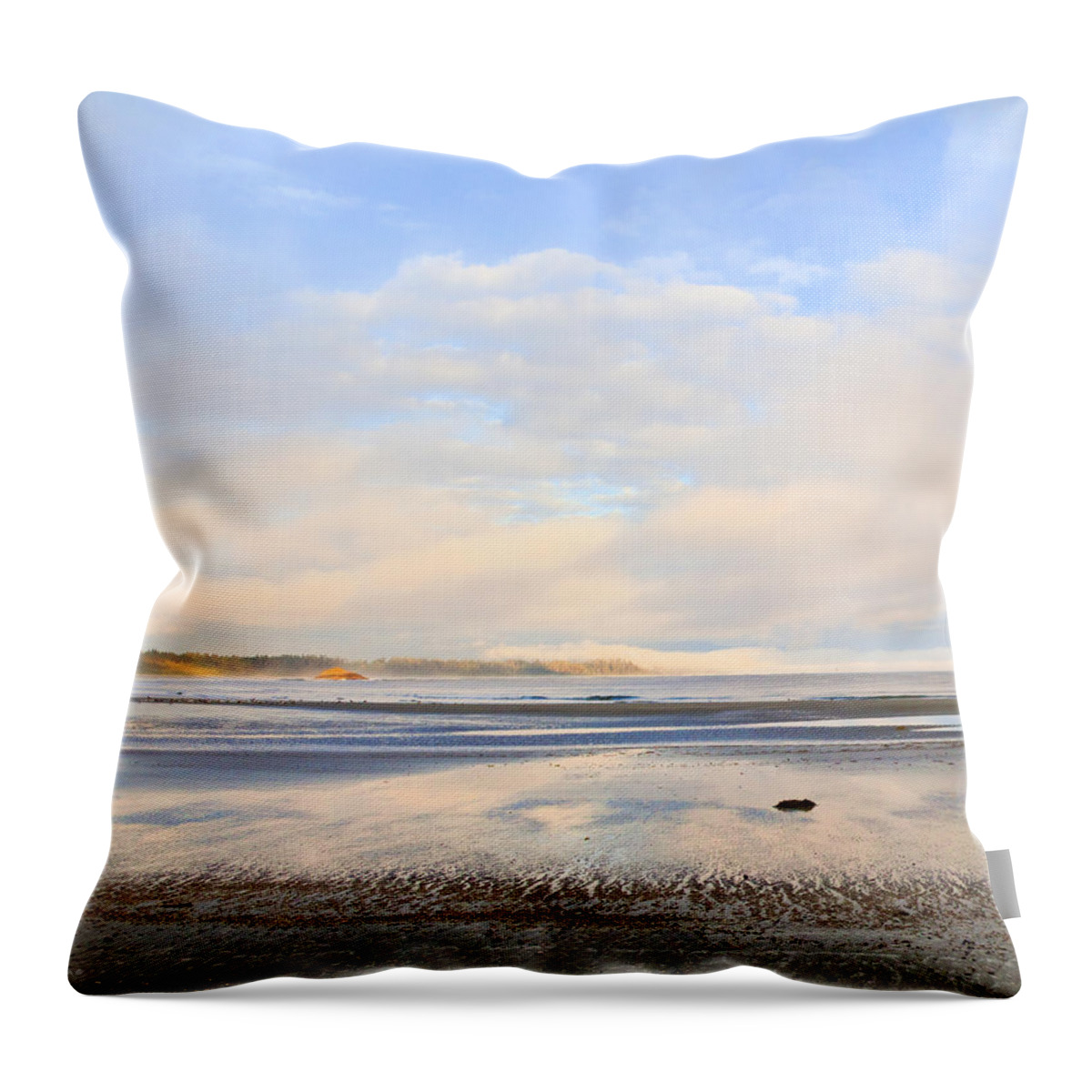 Beach Throw Pillow featuring the photograph The Beach At Tofino by Theresa Tahara