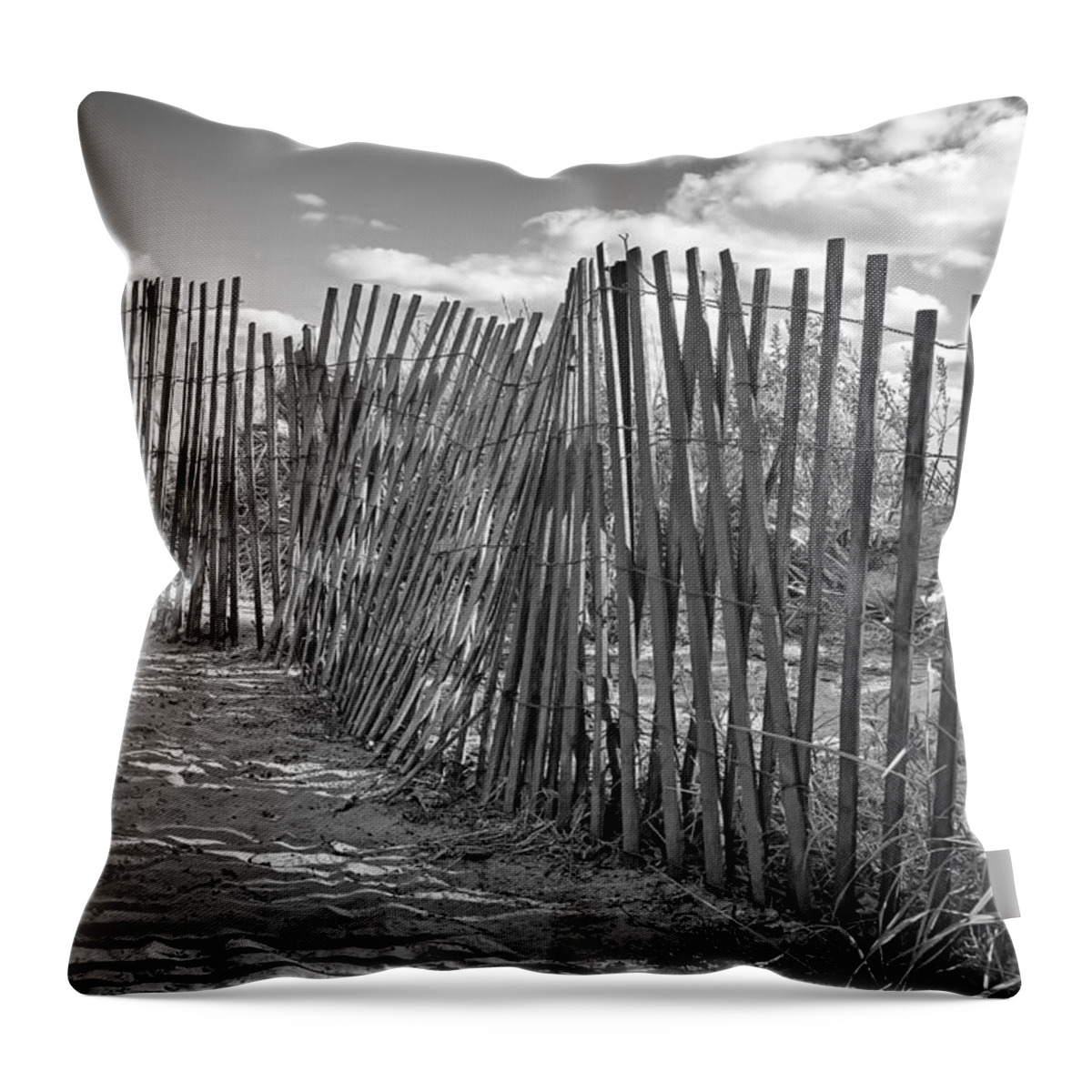 Beach Throw Pillow featuring the photograph The Beach Fence by Scott Norris