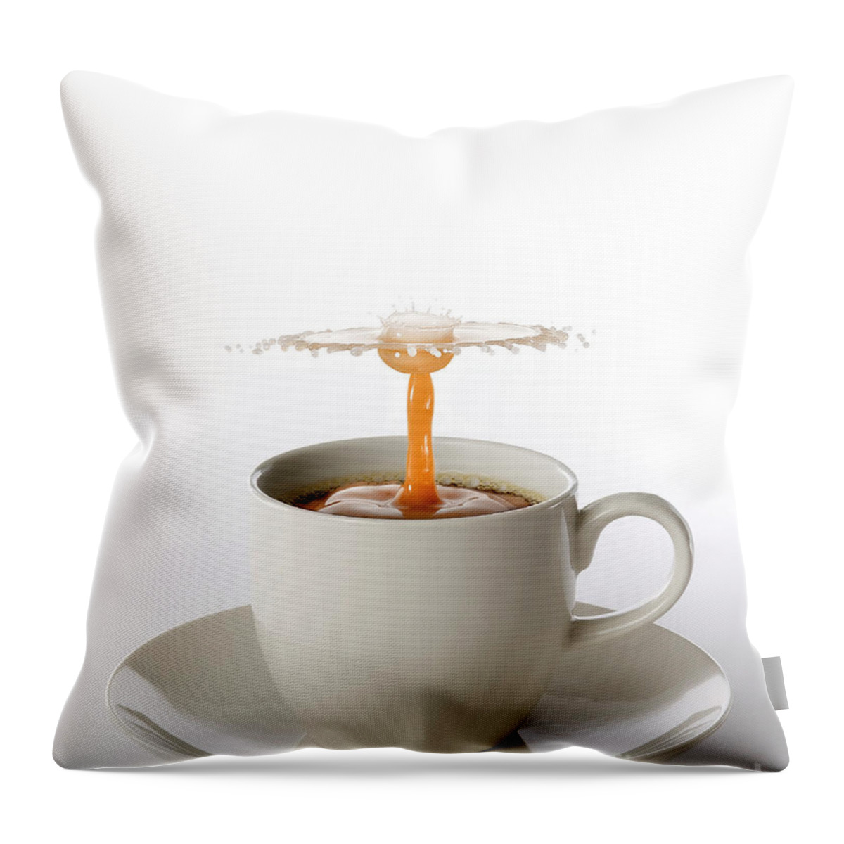 Water Drop Throw Pillow featuring the photograph The Best Part Of Waking Up by Susan Candelario