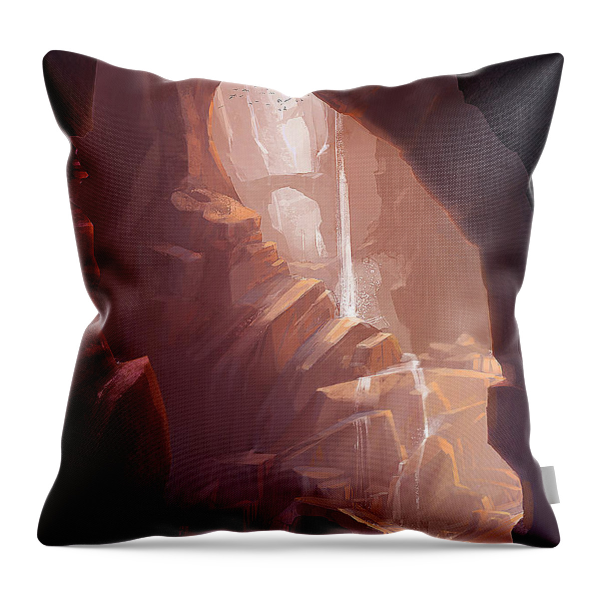 Canyon Throw Pillow featuring the painting The Big Friendly Giant by Kristina Vardazaryan