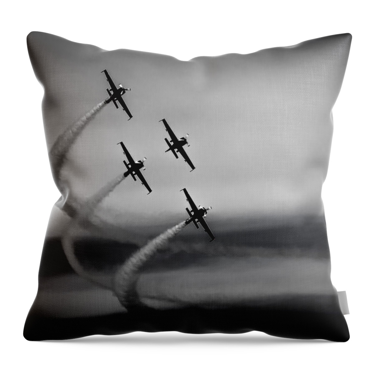 Display Throw Pillow featuring the photograph The Blades in Formation Sunderland Air Show 2014 by Scott Lyons