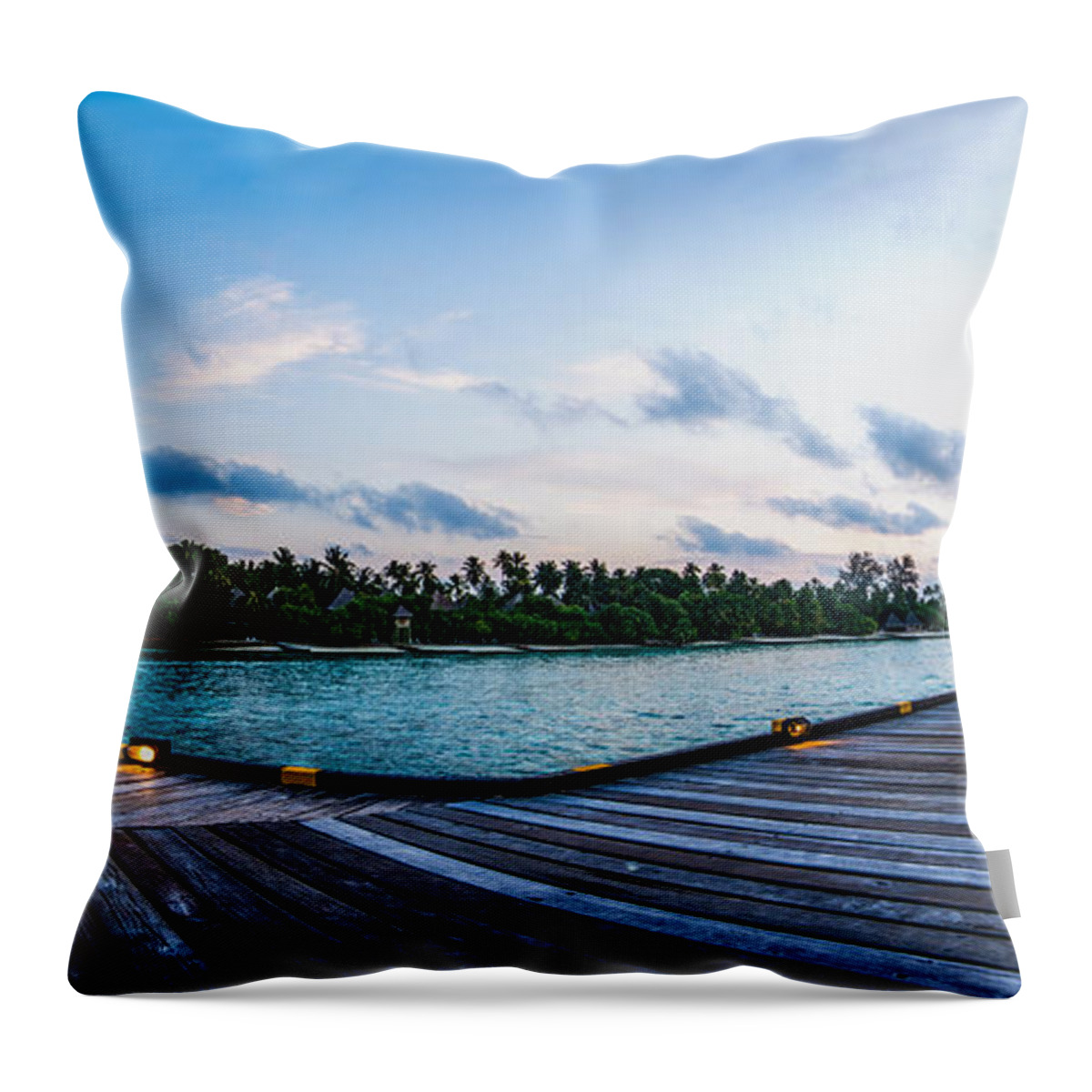 Architecture Throw Pillow featuring the photograph The Boardwalk by Hannes Cmarits