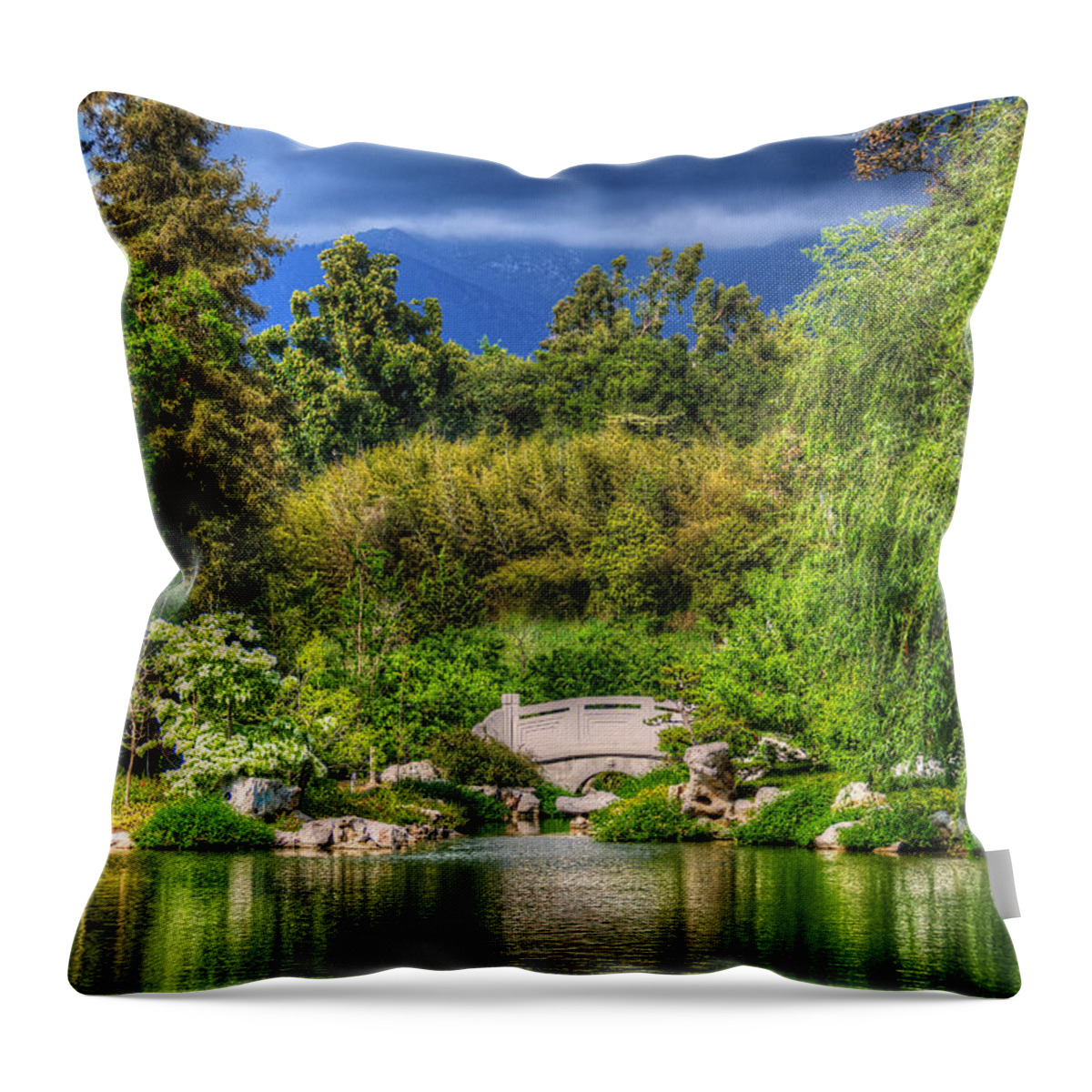 Chinese Throw Pillow featuring the photograph The Bridge 12 by Richard J Cassato