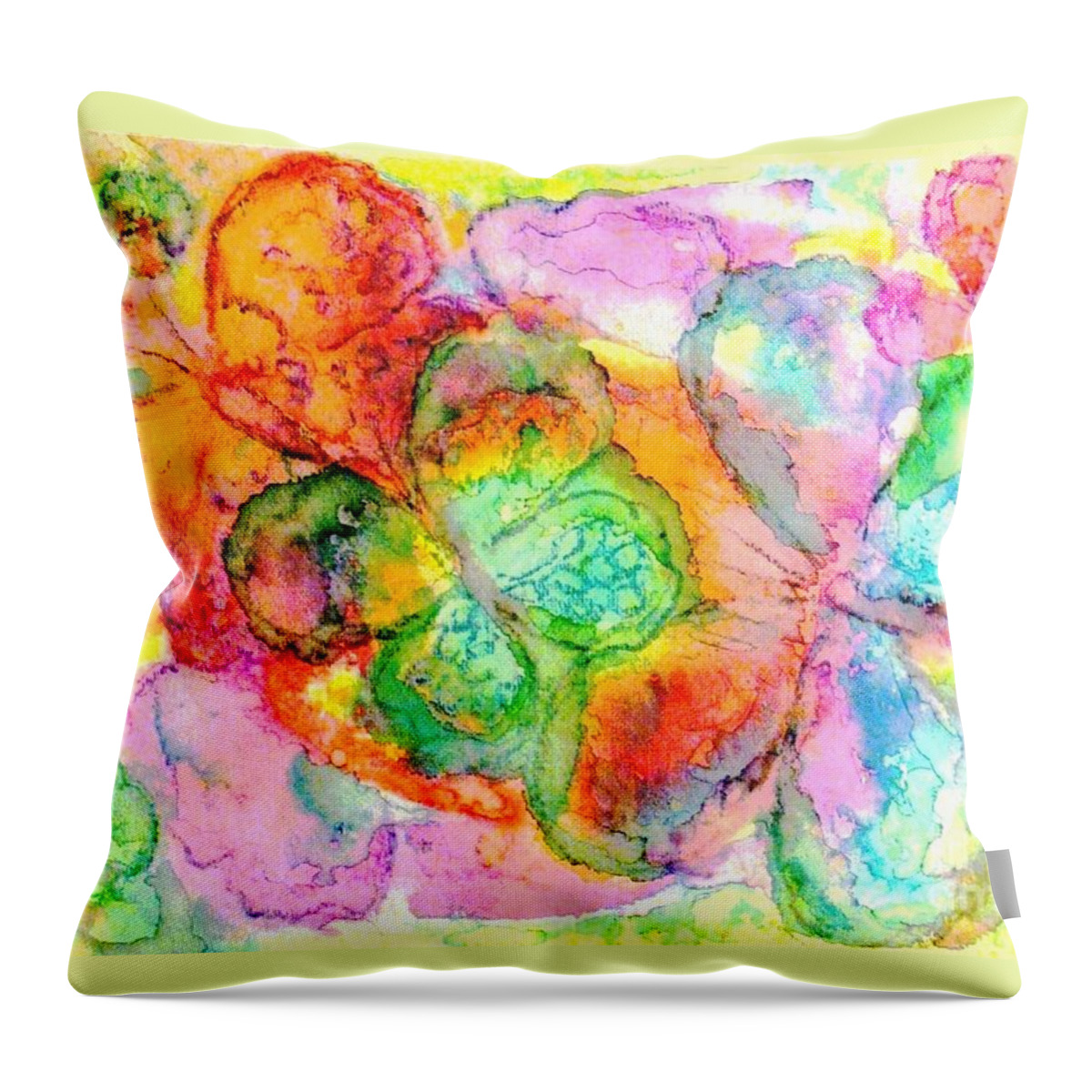 Colorful Butterflies Throw Pillow featuring the painting The Butterfly Dance by Hazel Holland