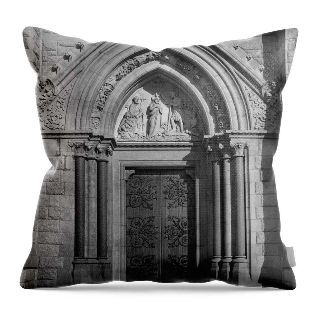 Ireland Throw Pillow featuring the photograph The Cathedral Door by Mike McGlothlen