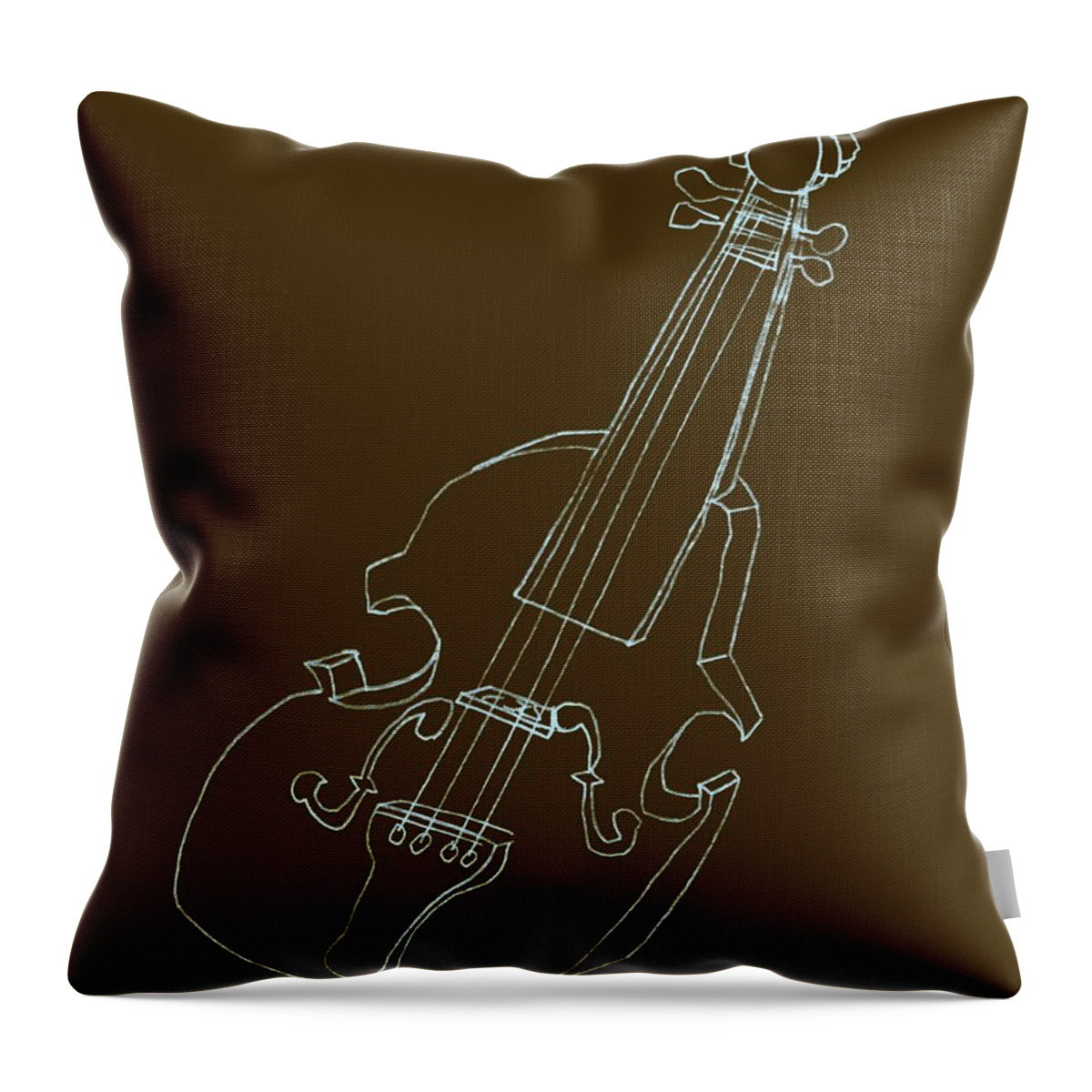 Drawing Throw Pillow featuring the digital art The Cello by Michelle Calkins