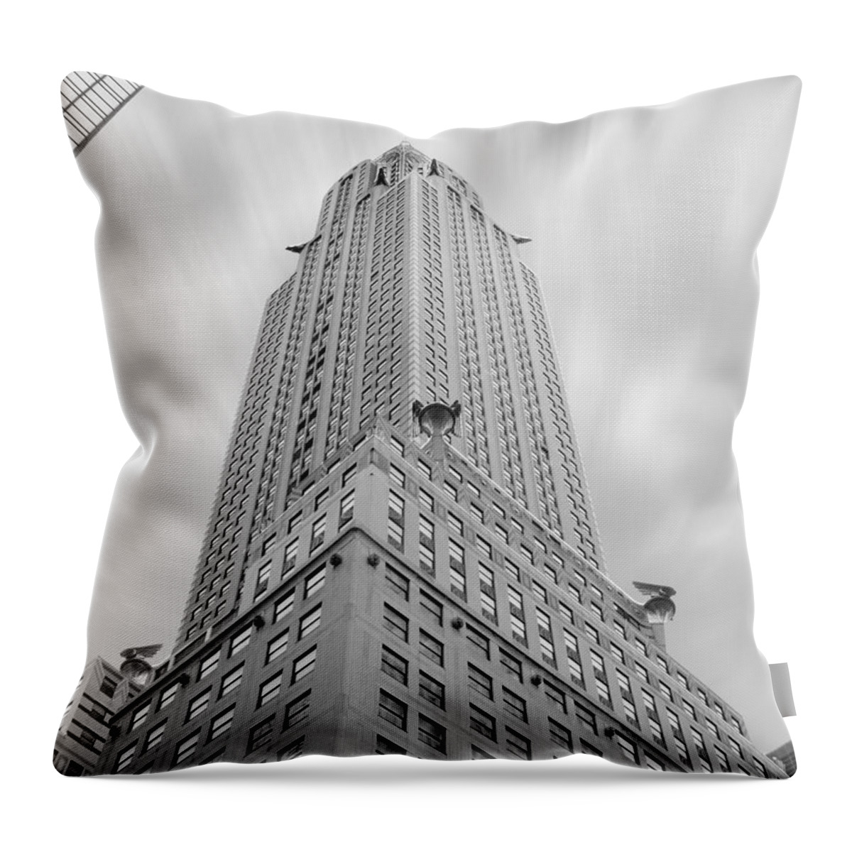 Landmarks Throw Pillow featuring the photograph The Chrysler Building by Mike McGlothlen