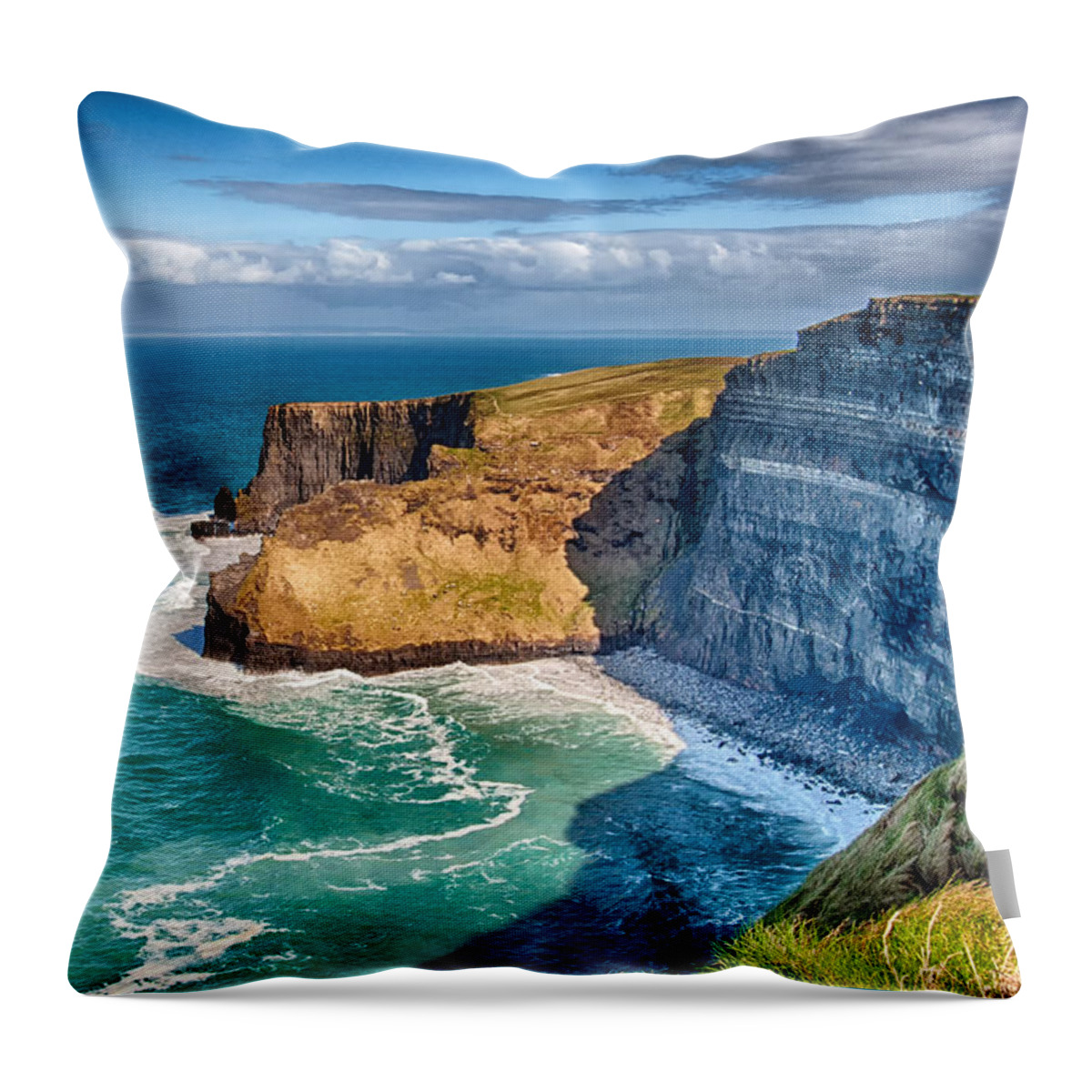 Eire Throw Pillow featuring the photograph The Cliffs of Moher 4 - County Clare - Ireland by Bruce Friedman