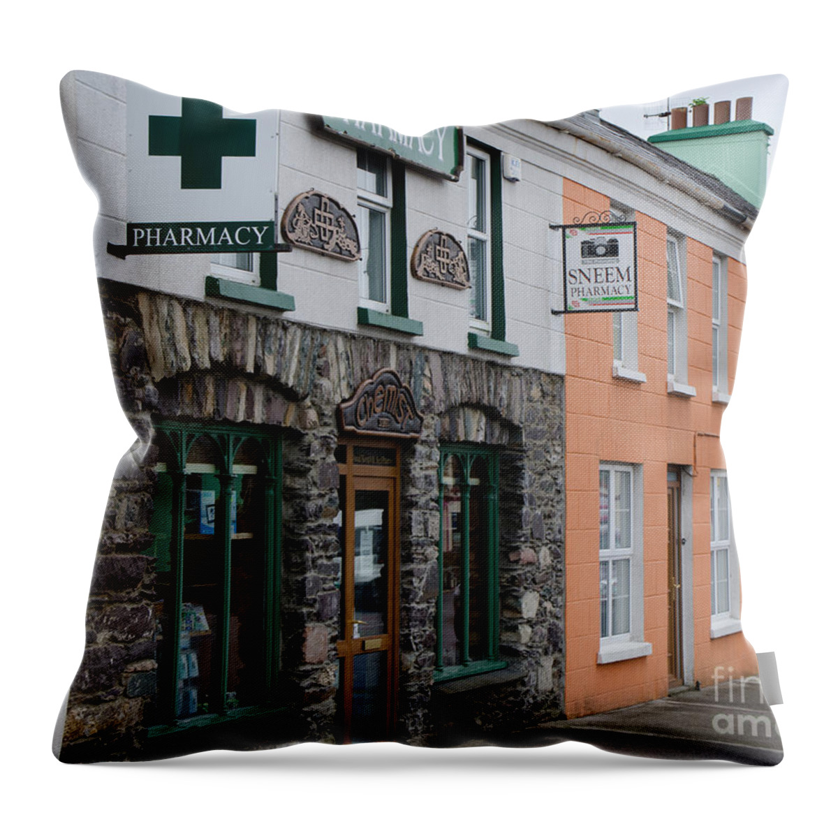 Cloudy Throw Pillow featuring the photograph The Colors of Sneem by Mary Carol Story
