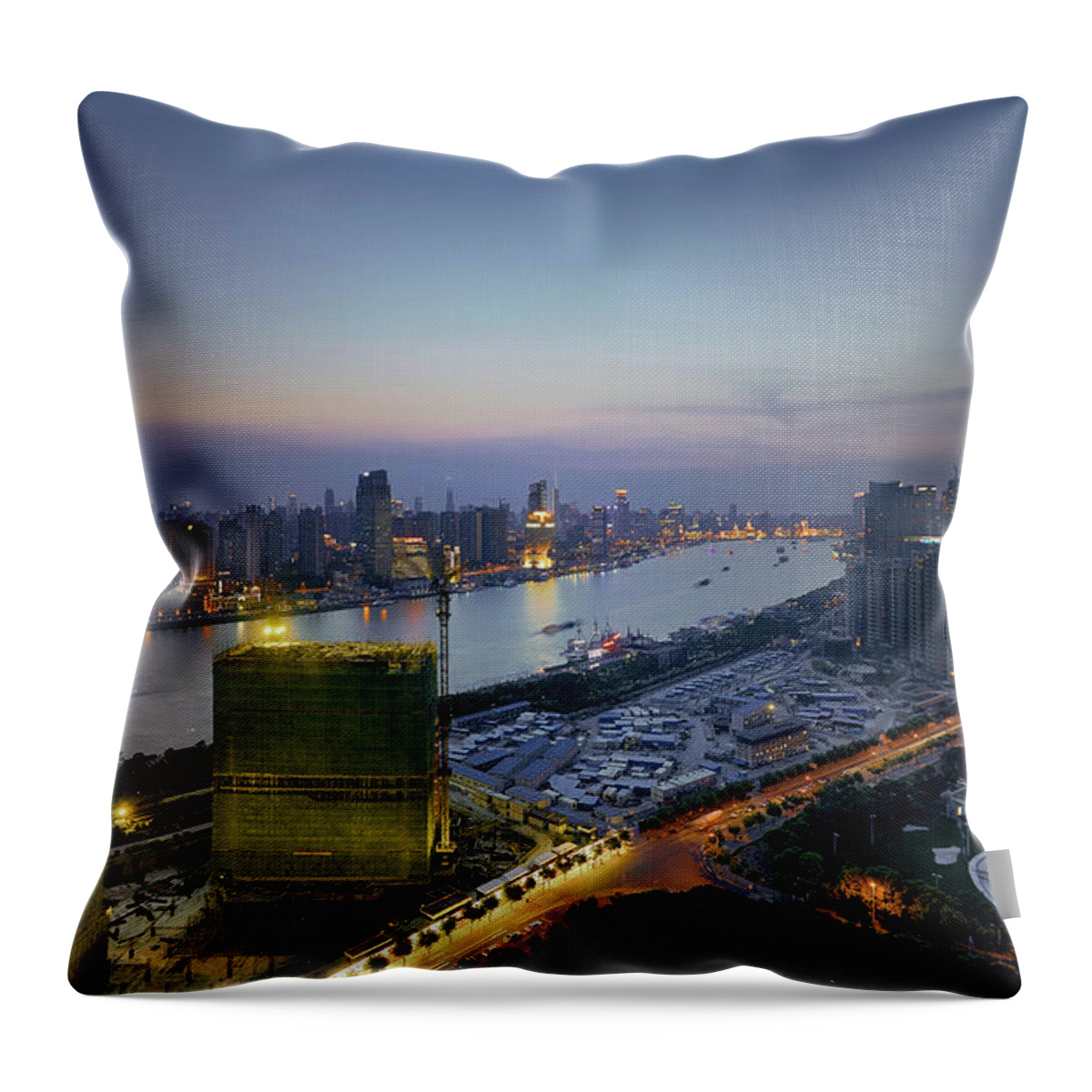 Outdoors Throw Pillow featuring the photograph The Construction Plant by Blackstation