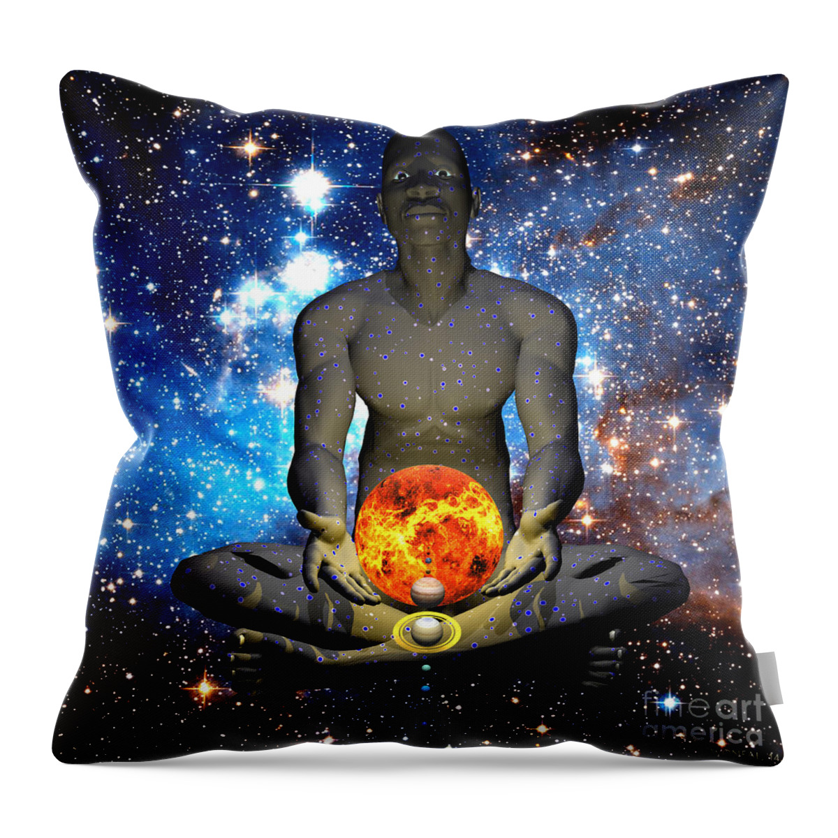 Male Portraits Throw Pillow featuring the digital art The Creator by Walter Neal