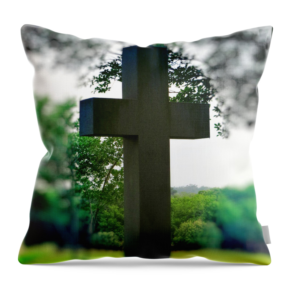 Cross Of Jesus Throw Pillow featuring the photograph The Cross of Jesus - I Am The Way by Ella Kaye Dickey