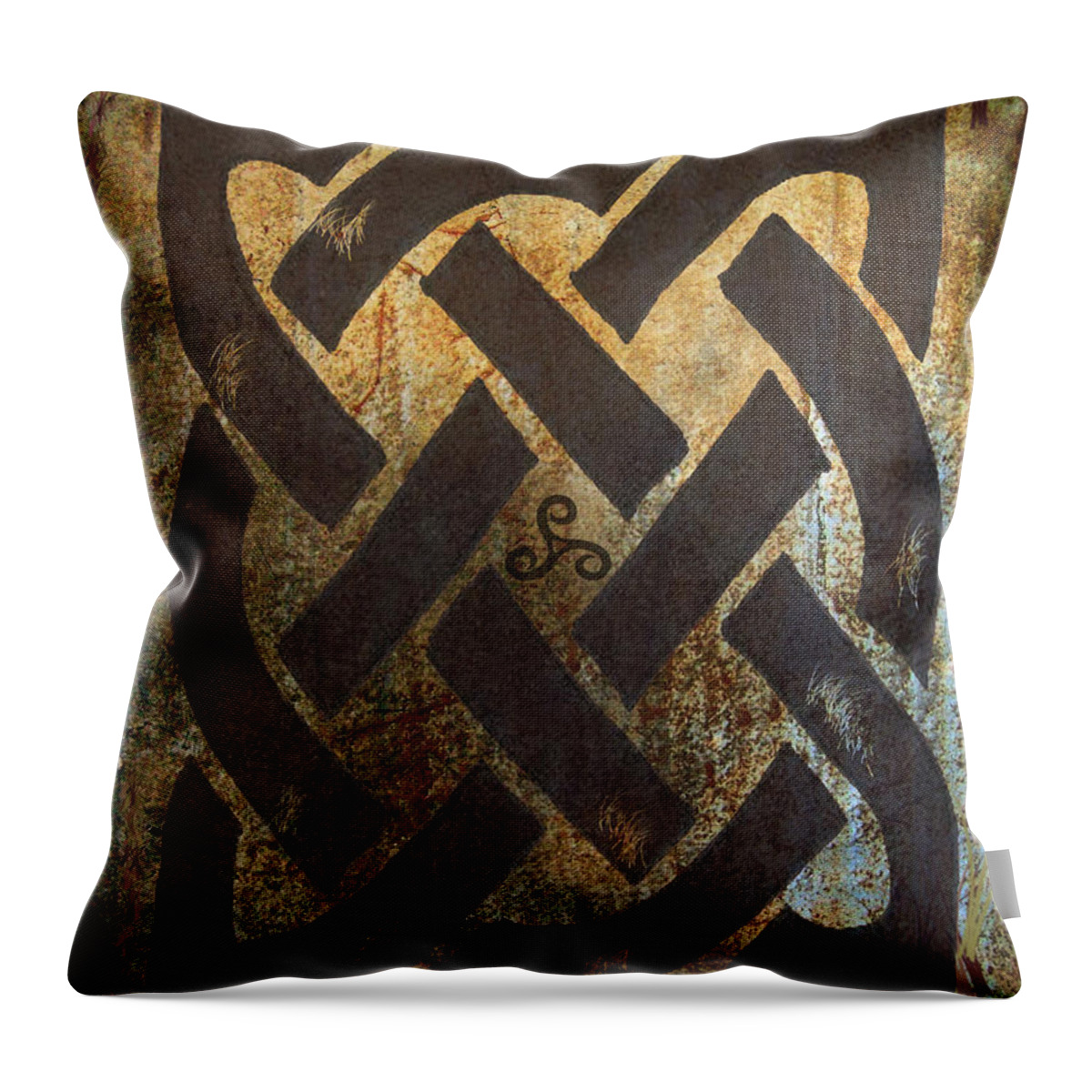 The Dara Celtic Symbol Throw Pillow featuring the digital art The Dara Celtic Symbol by Kandy Hurley
