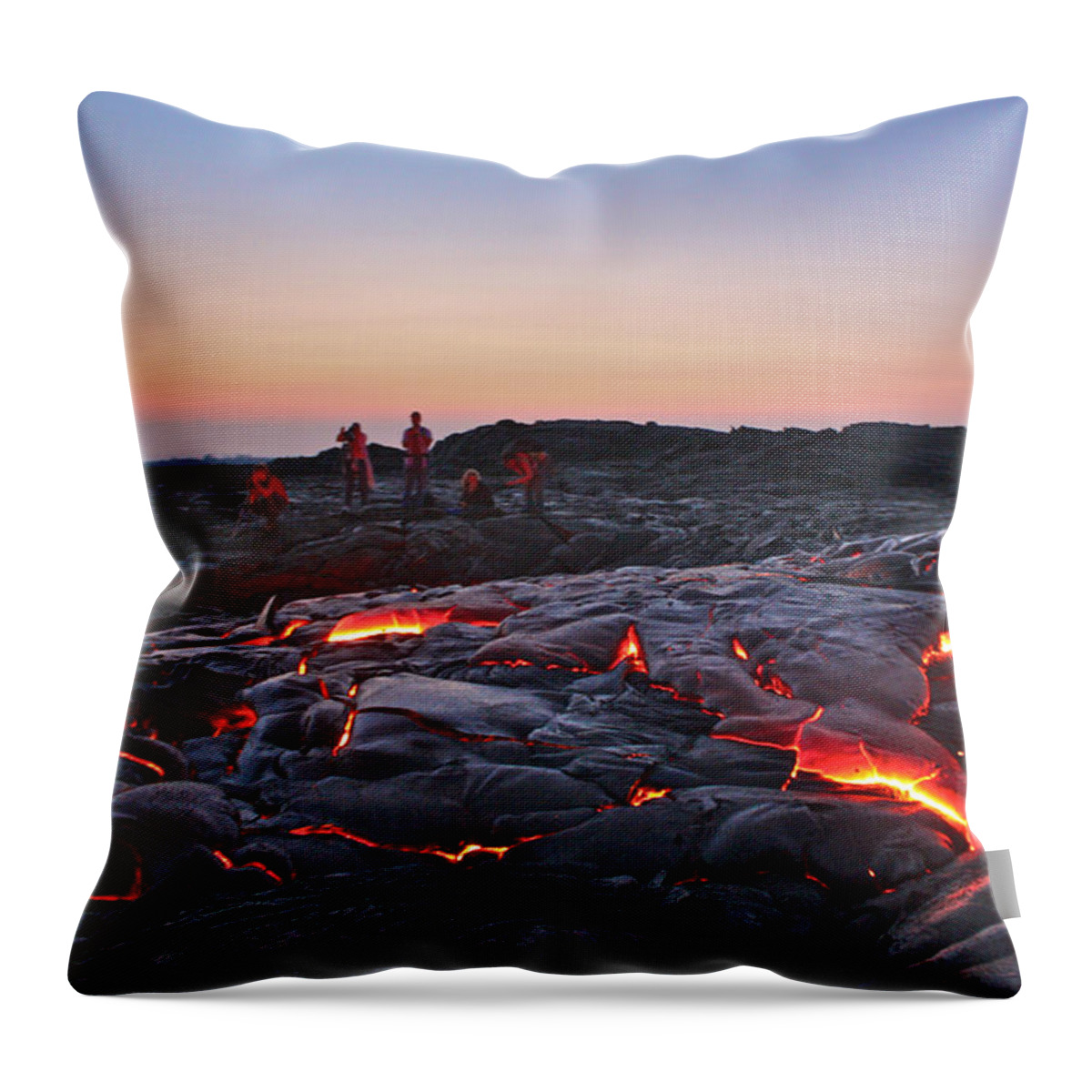Birth Of Land Throw Pillow featuring the photograph The Dawn of Time by Venetia Featherstone-Witty