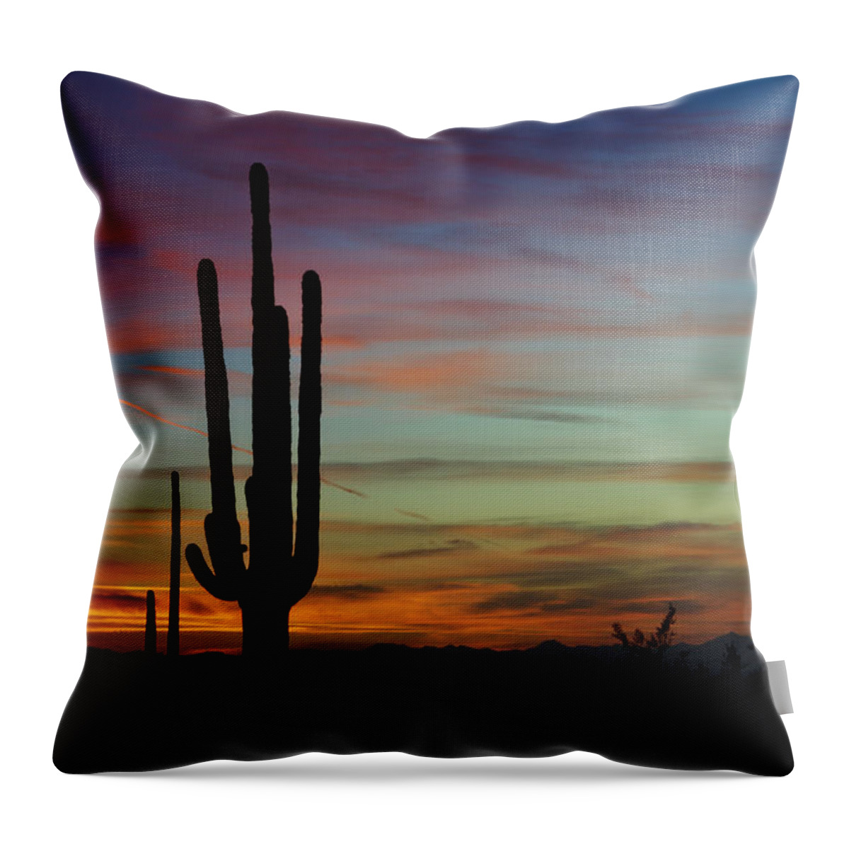 Sunset Throw Pillow featuring the photograph The Desert Southwest Skies by Saija Lehtonen