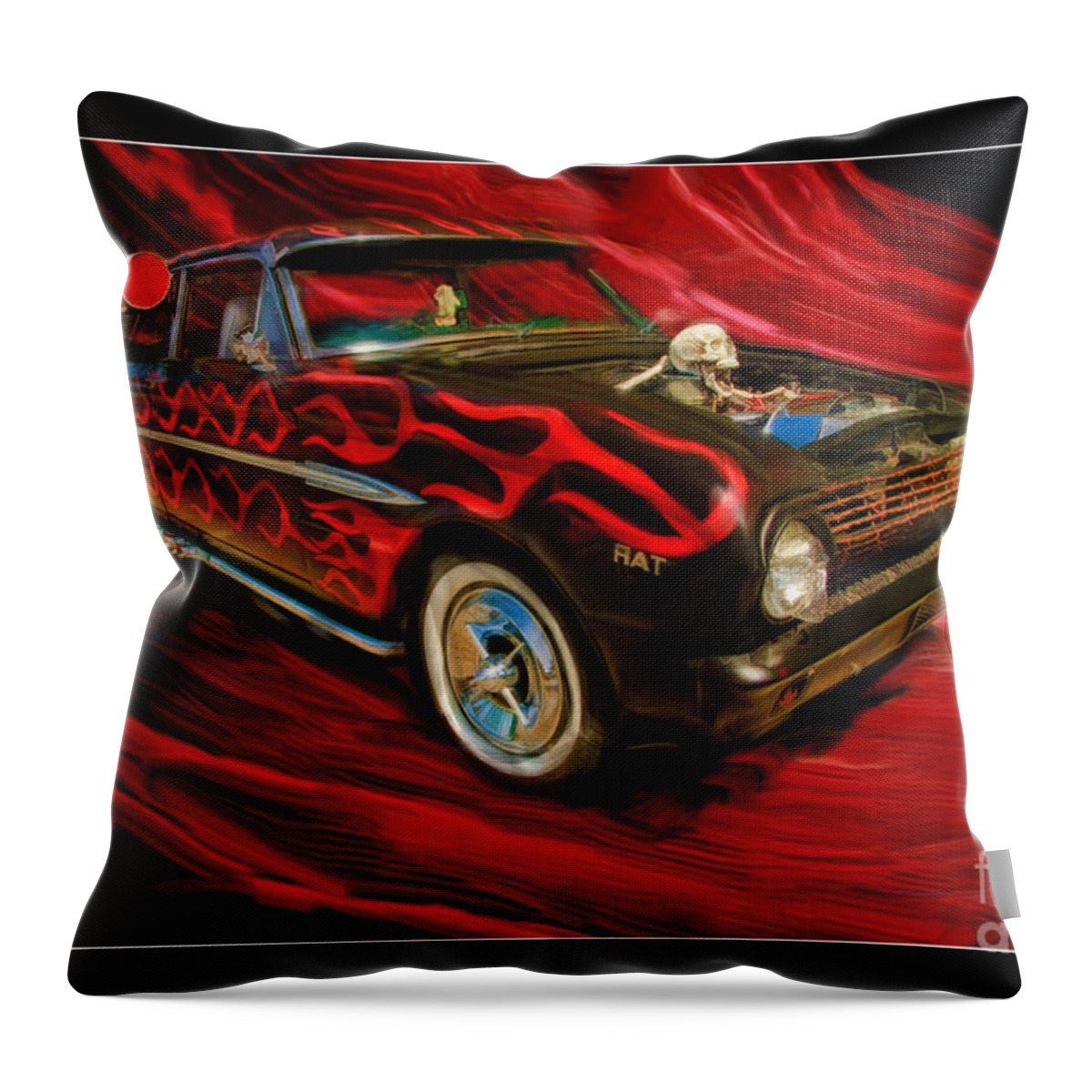 Old Cars Photos Throw Pillow featuring the photograph The Devil's Ride by Blake Richards