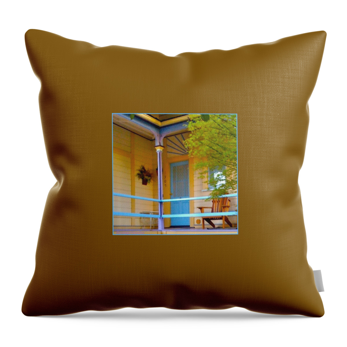 Doorsondoors Throw Pillow featuring the photograph The Door To Our Room At La Petite by Anna Porter