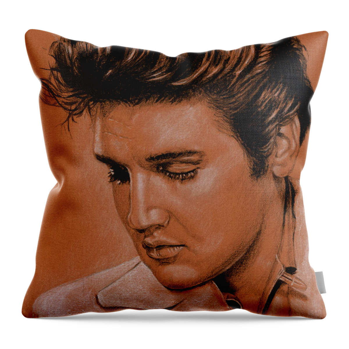 Elvis Throw Pillow featuring the drawing The dreamer by Rob De Vries