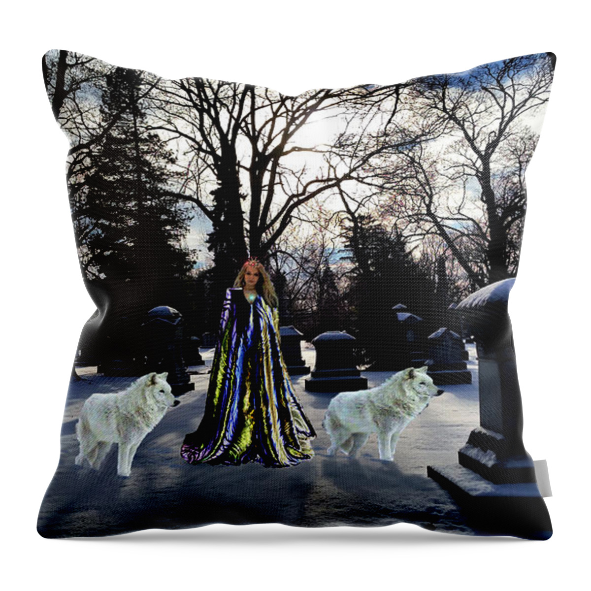 Elf Throw Pillow featuring the digital art The Elf Queen by Michael Rucker