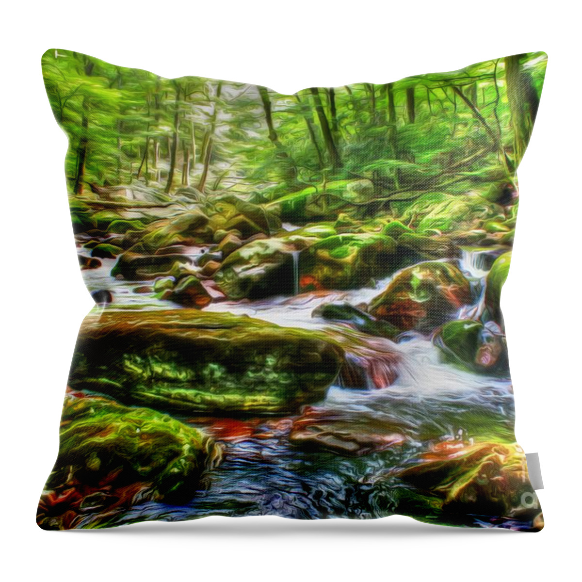 Day Throw Pillow featuring the photograph The Emerald Forest 15 by Dan Stone