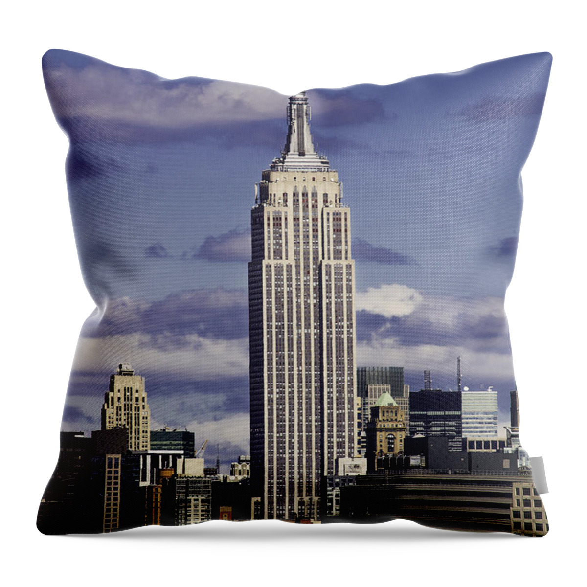 Empire State Building Throw Pillow featuring the photograph The Empire State Building by Jatin Thakkar