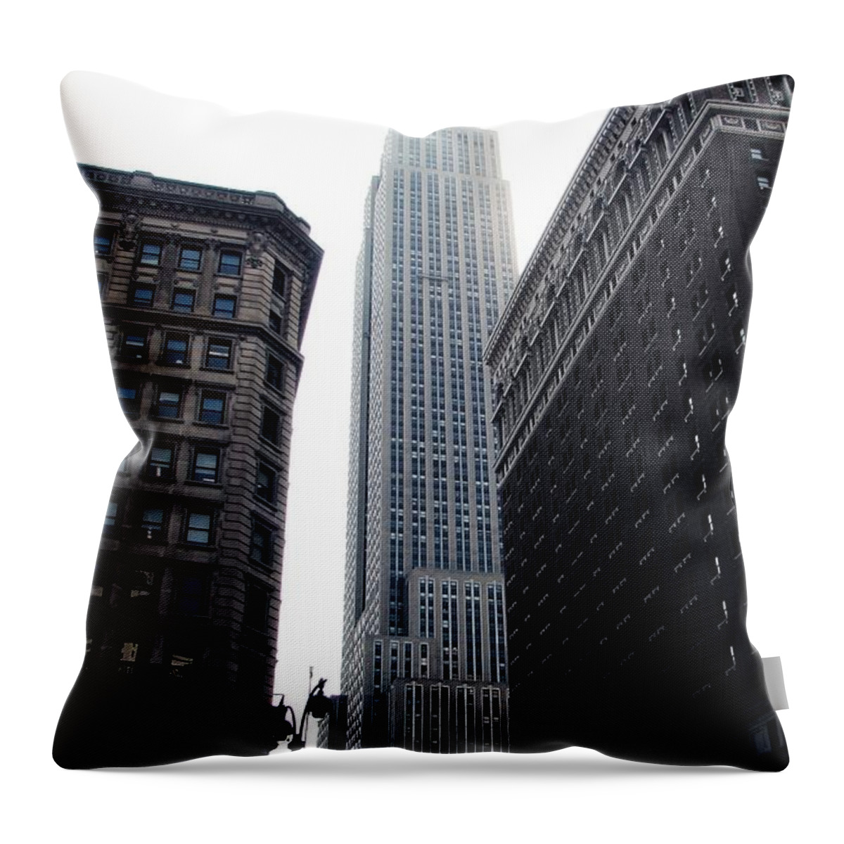 New York Throw Pillow featuring the photograph The Empire State Building by Zinvolle Art