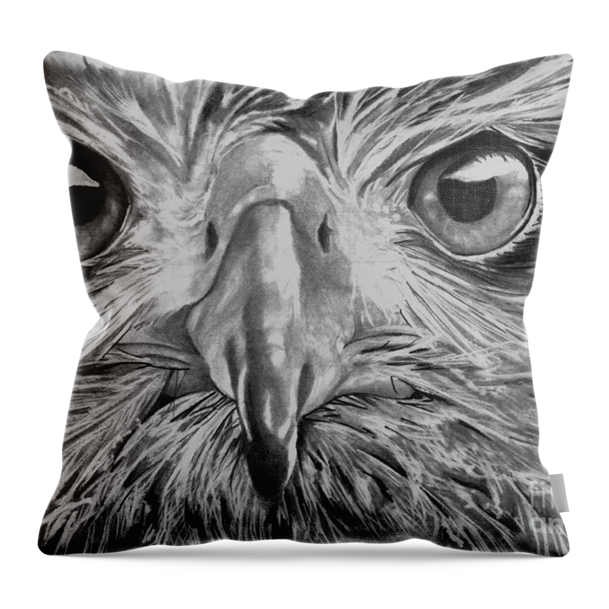 Graphite Throw Pillow featuring the drawing The Eyes Are On You by Bill Richards