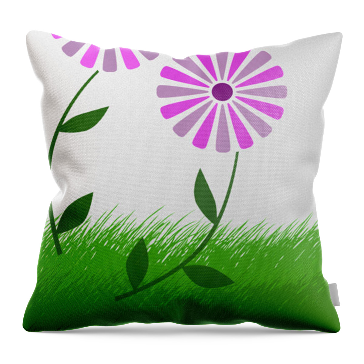 Andee Design Flowers Throw Pillow featuring the digital art The Flowers Run Free by Andee Design