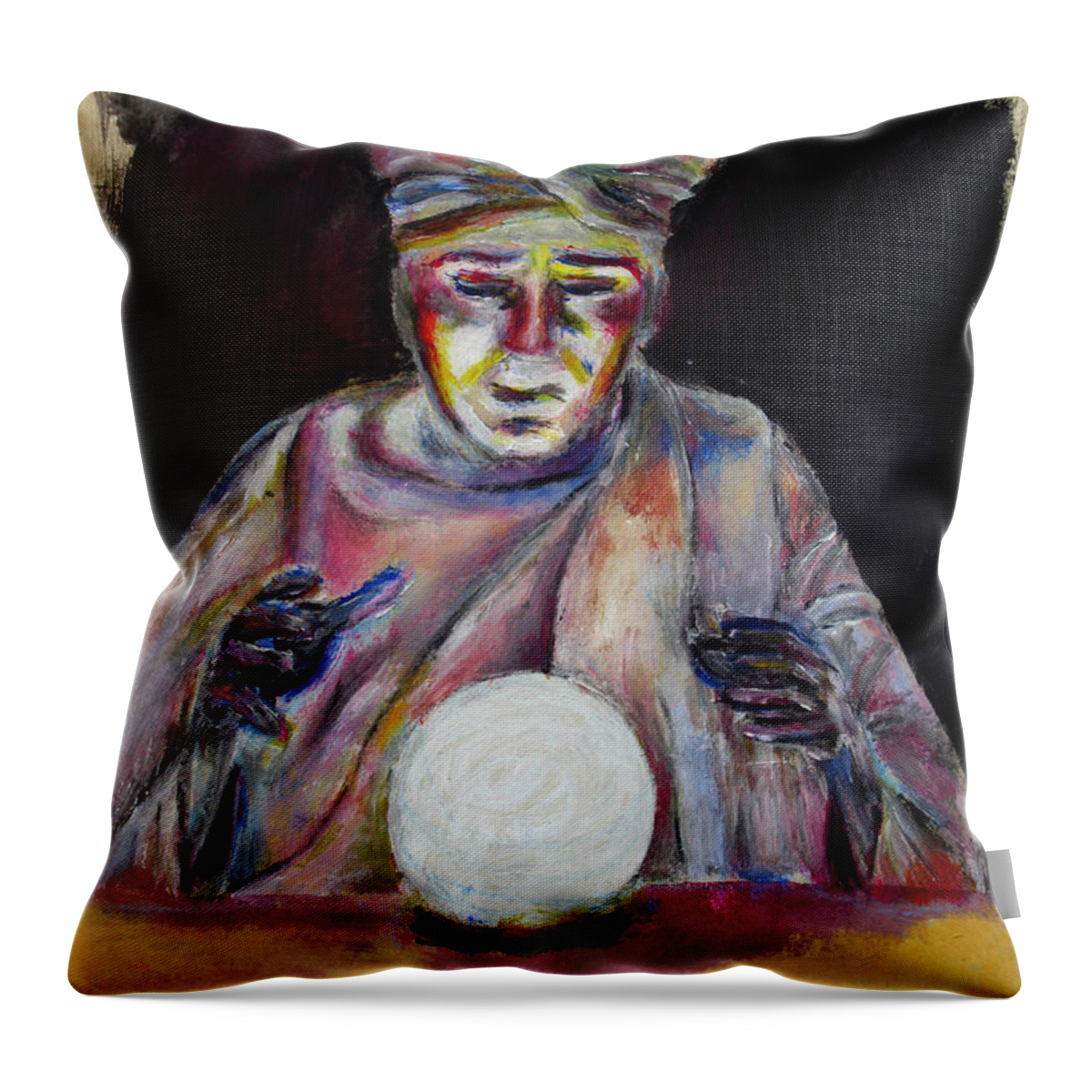Fortune Tellers Throw Pillow featuring the painting The Fortune Teller by Tom Conway