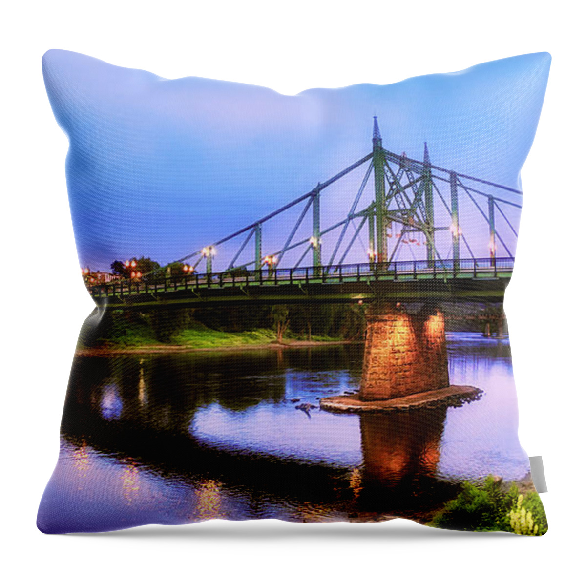 Free Throw Pillow featuring the photograph The Free Bridge by Mark Miller