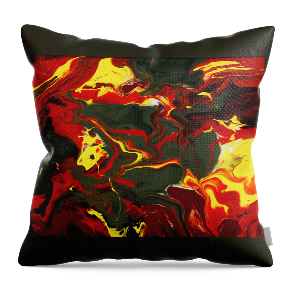 Abstract Throw Pillow featuring the painting The Free Spirit 1 by Sonali Kukreja