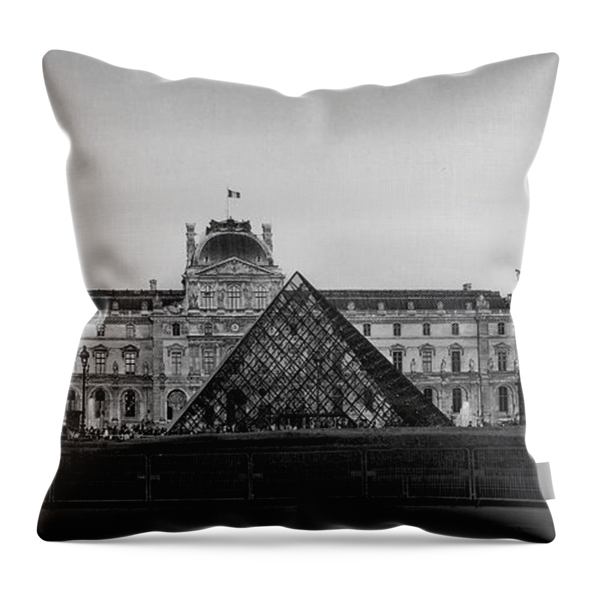 Louvre Throw Pillow featuring the photograph The Full Louvre Denise Dube by Denise Dube