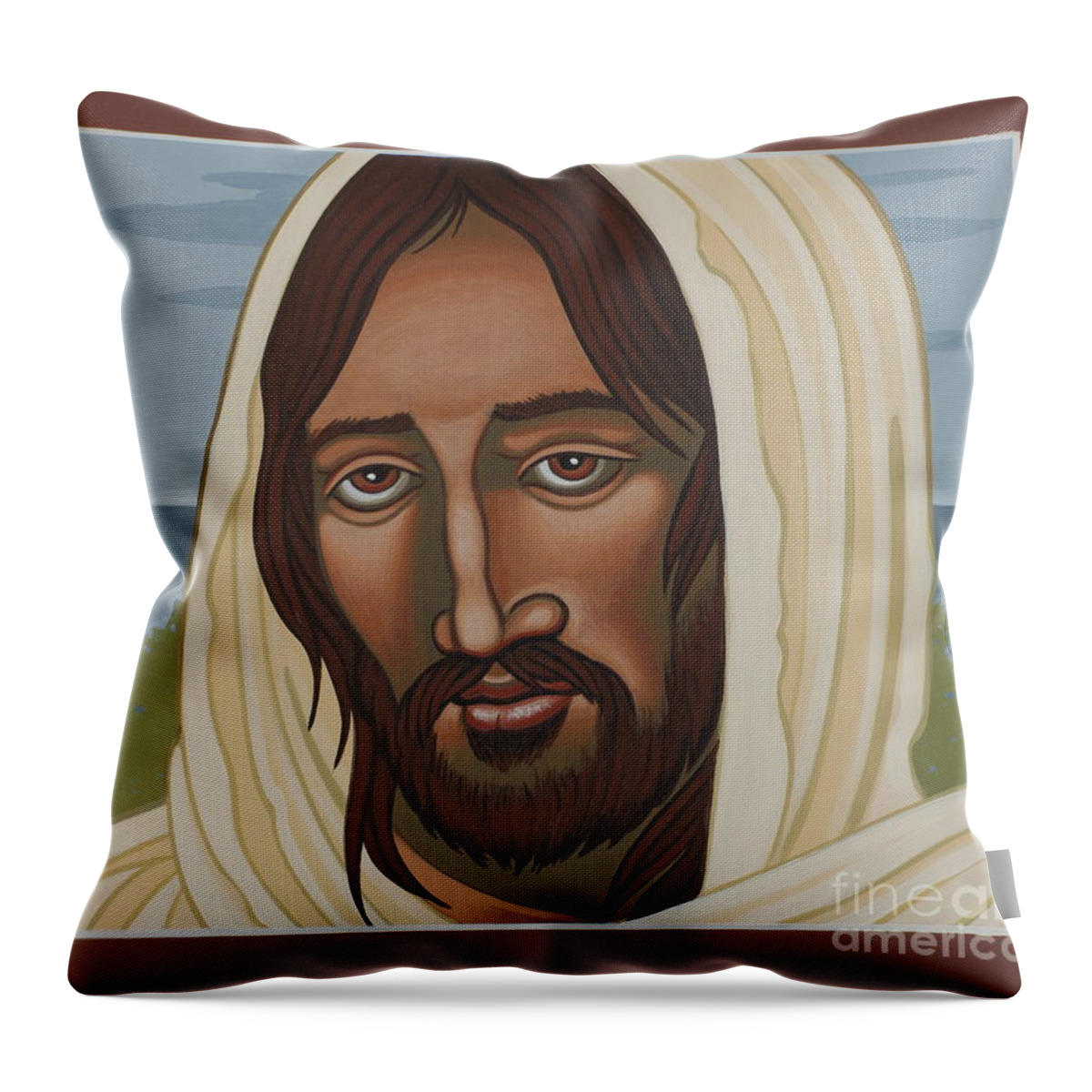 Jesus Throw Pillow featuring the painting The Galilean Jesus 266 by William Hart McNichols