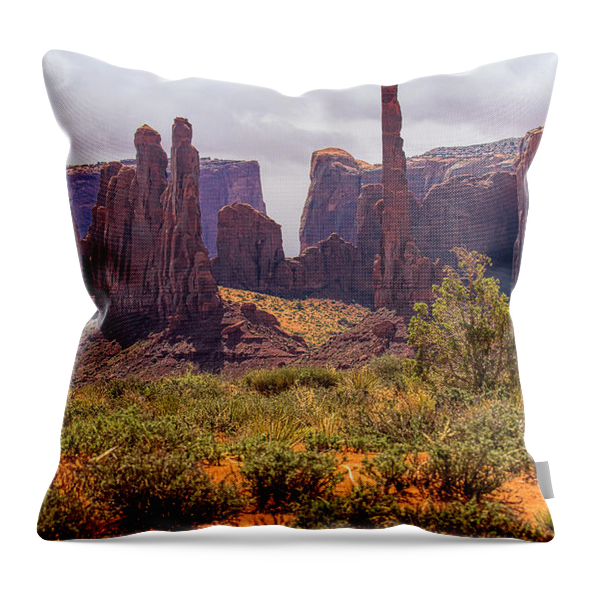 Red Rocks Throw Pillow featuring the photograph Totems #1 by Jim Garrison