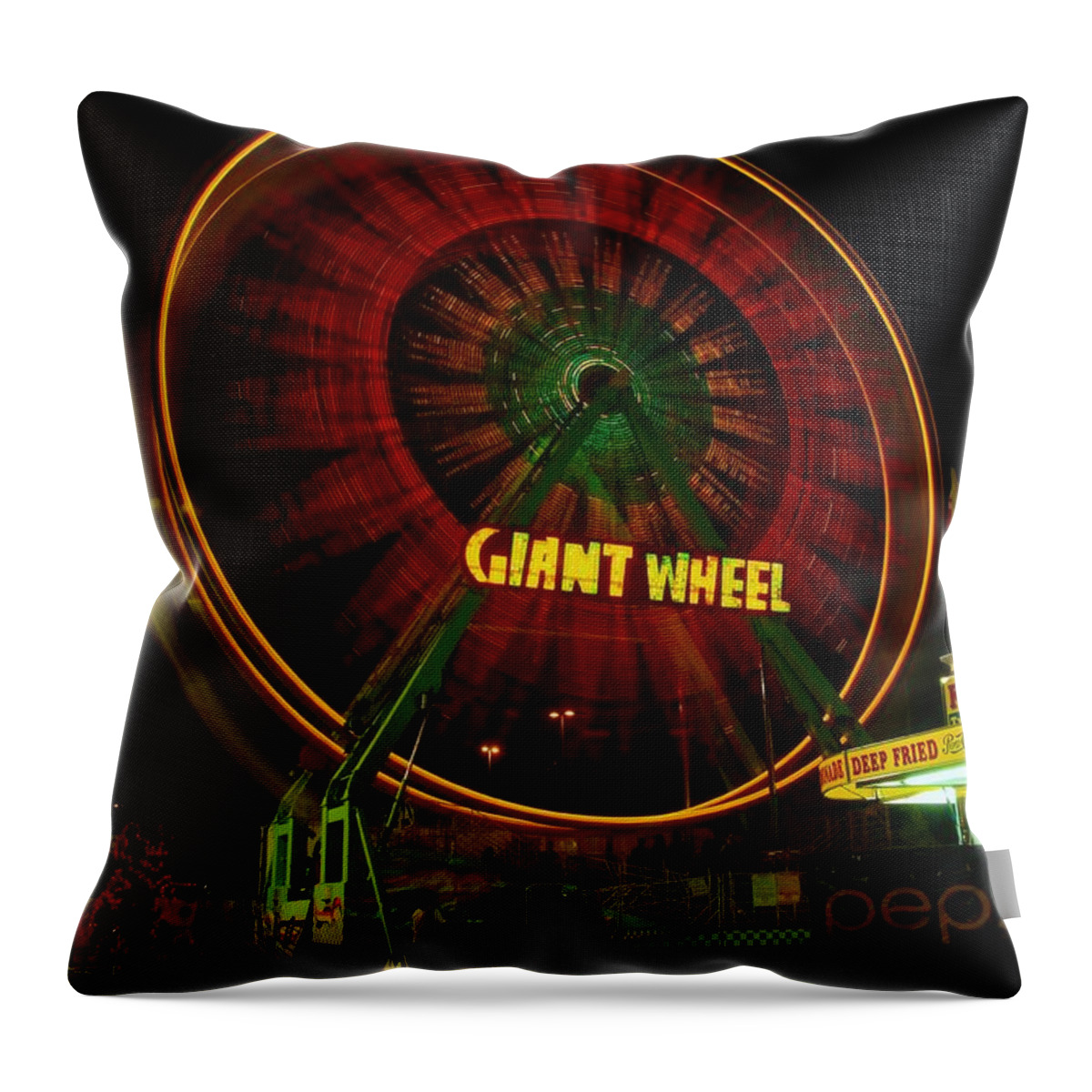 Movement Throw Pillow featuring the photograph The Giant Wheel Spinning by Jeff Swan