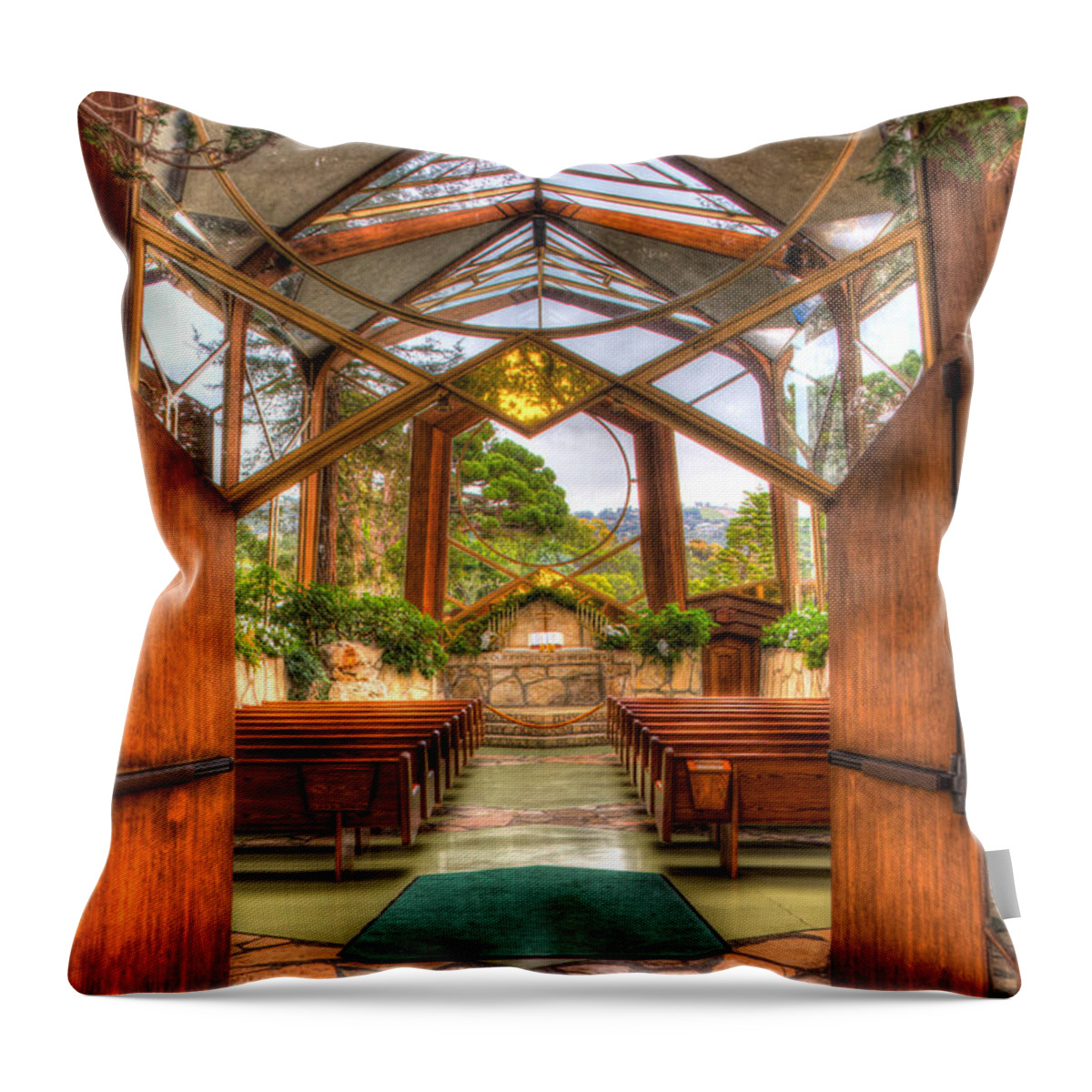 Architecture Throw Pillow featuring the photograph The Glass Church by Heidi Smith