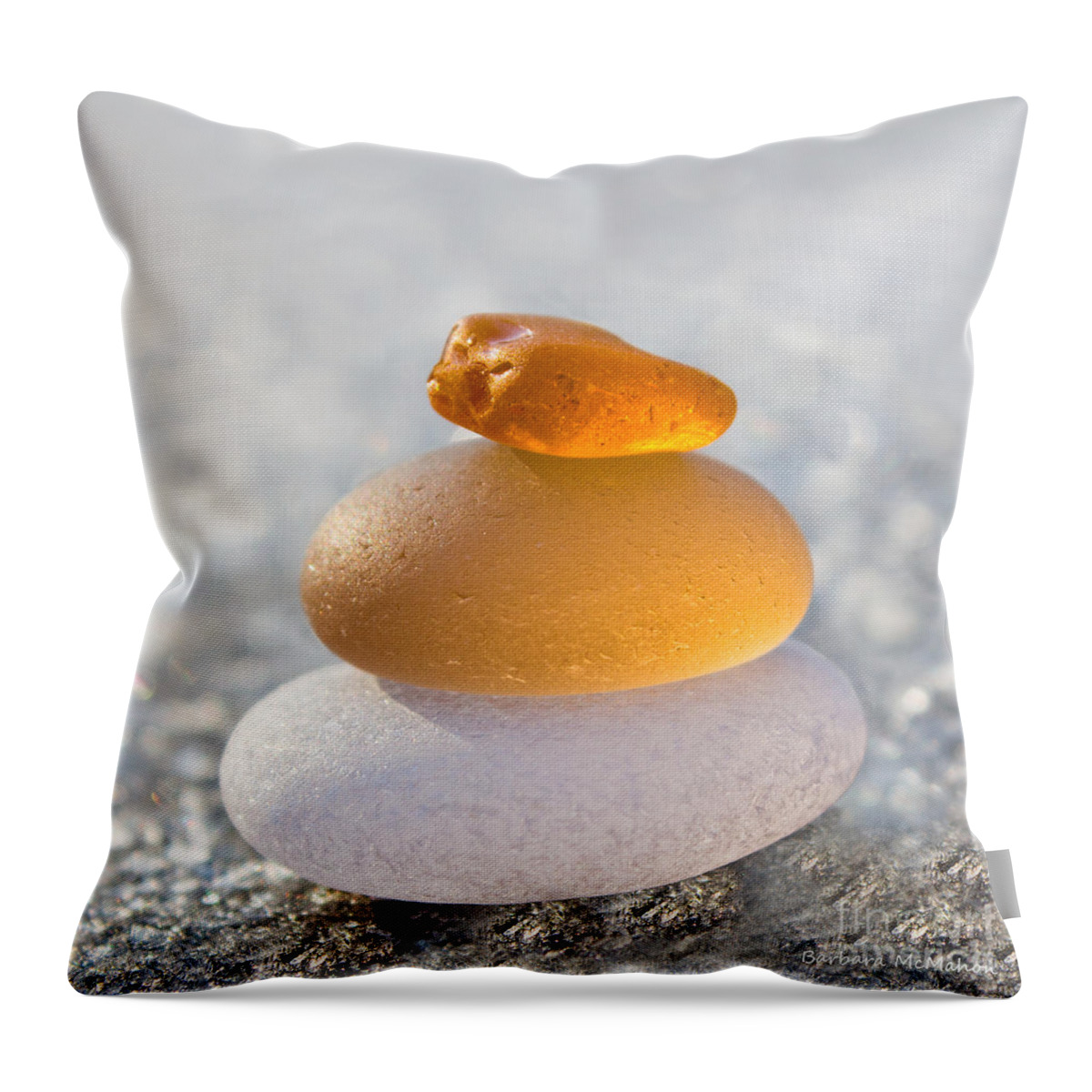 Glass Throw Pillow featuring the photograph The Golden Egg by Barbara McMahon