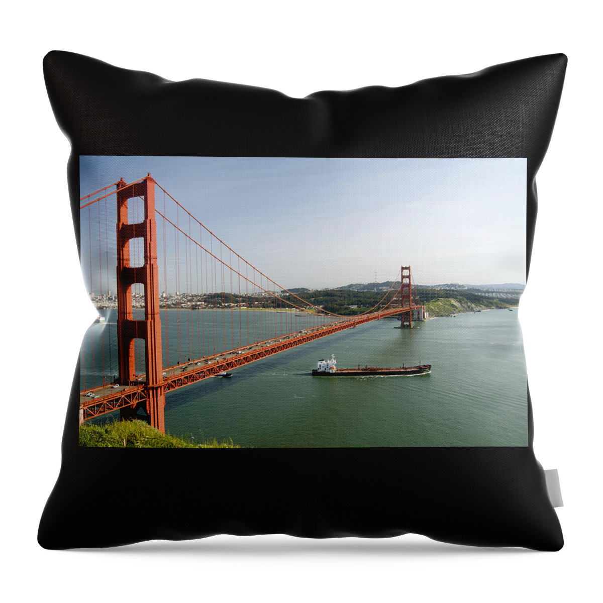 Golden Gate Throw Pillow featuring the photograph The Golden Gate by Robert Dann